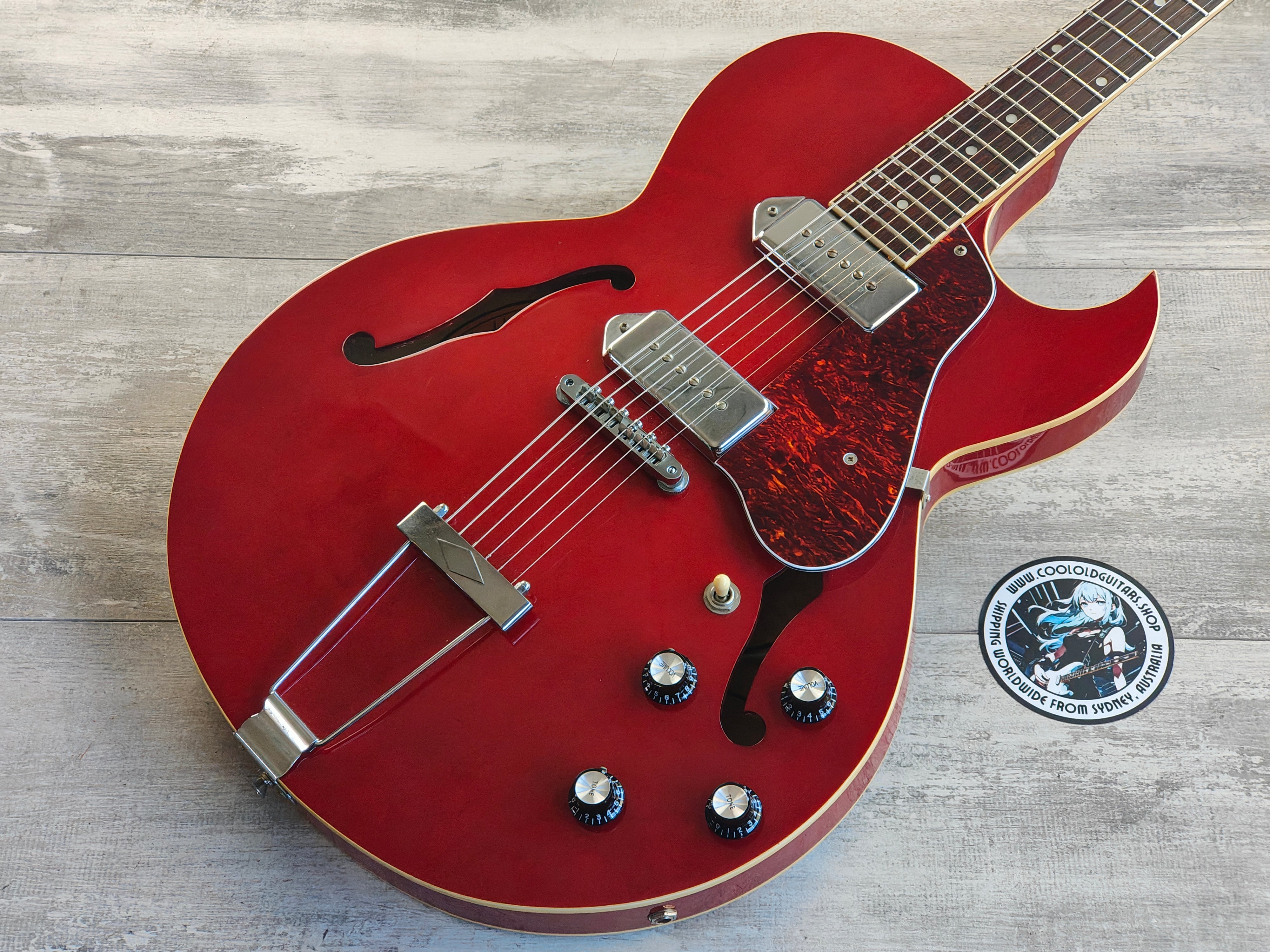 1996 Epiphone Sorrento Reissue Hollowbody (Cherry Red) – Cool Old Guitars