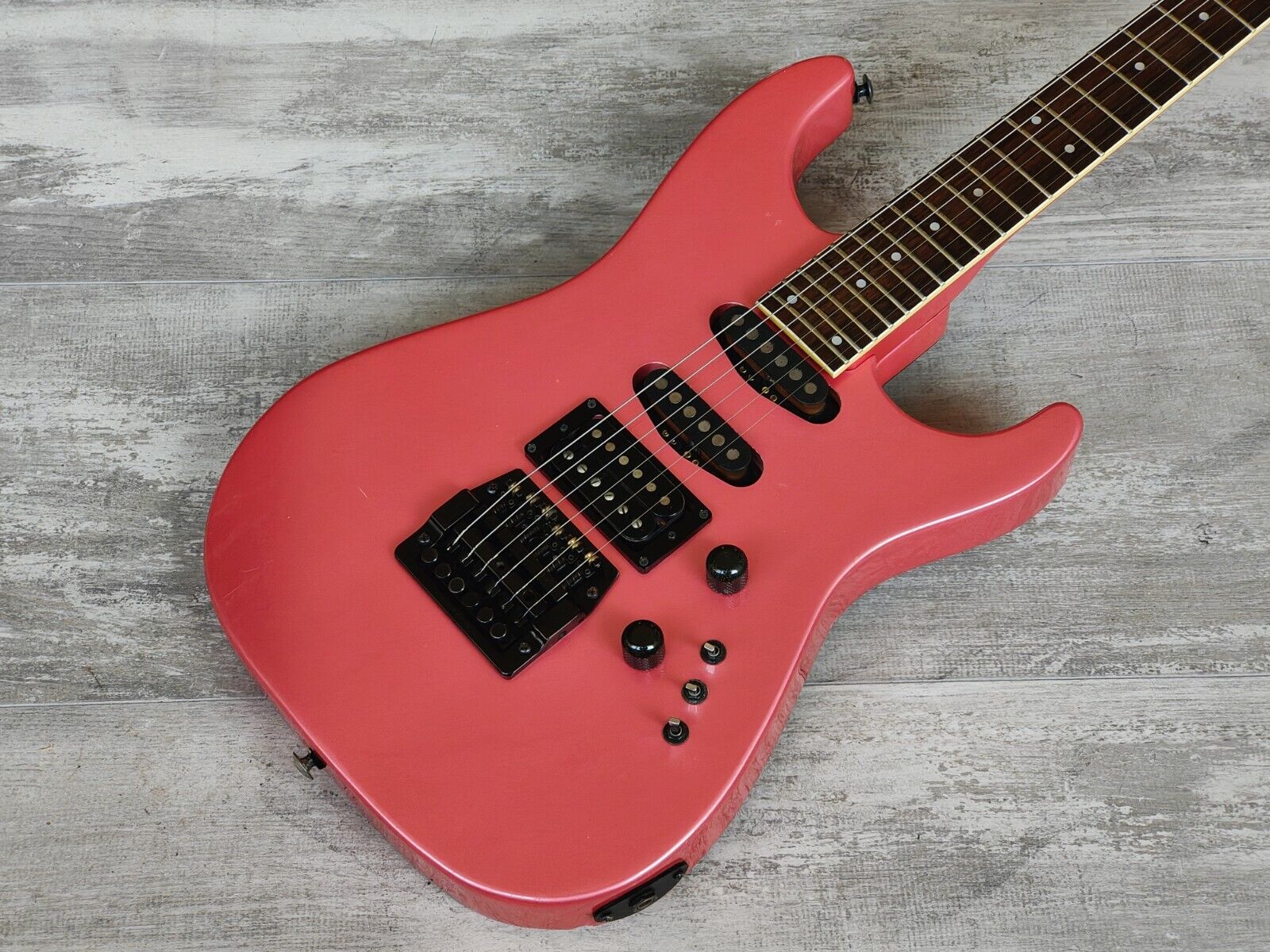 1985 Greco Japan JJ-R1 HSS Superstrat w/Kahler (Pink)