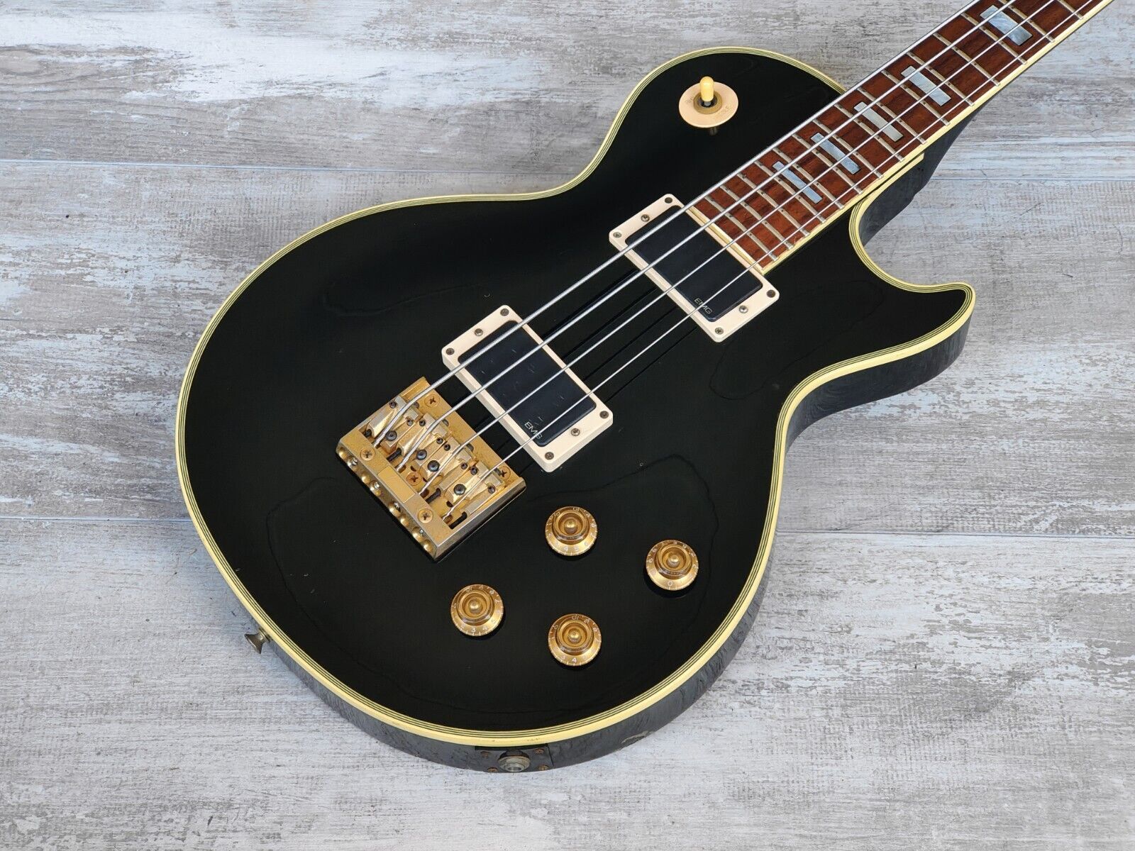 1992 Greco Japan EGB-850 Les Paul Custom Short Scale Bass w/EMG's (Ebo –  Cool Old Guitars