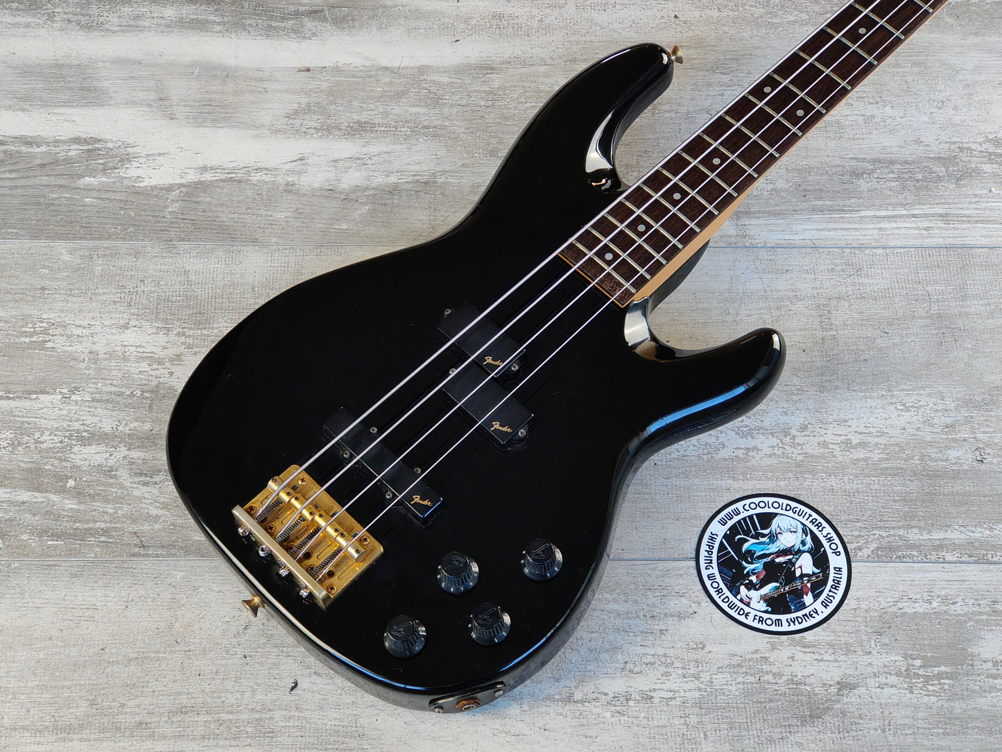 1989 Fender Japan PJM65 Jazz Bass Special PJ Active Contemporary Bass (Black)