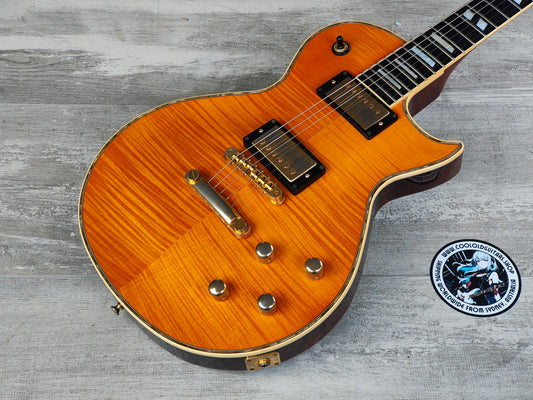 1996 Greco Japan LG-120 Eclipse Style Les Paul w/Gibson Pickups (Flame Amber)