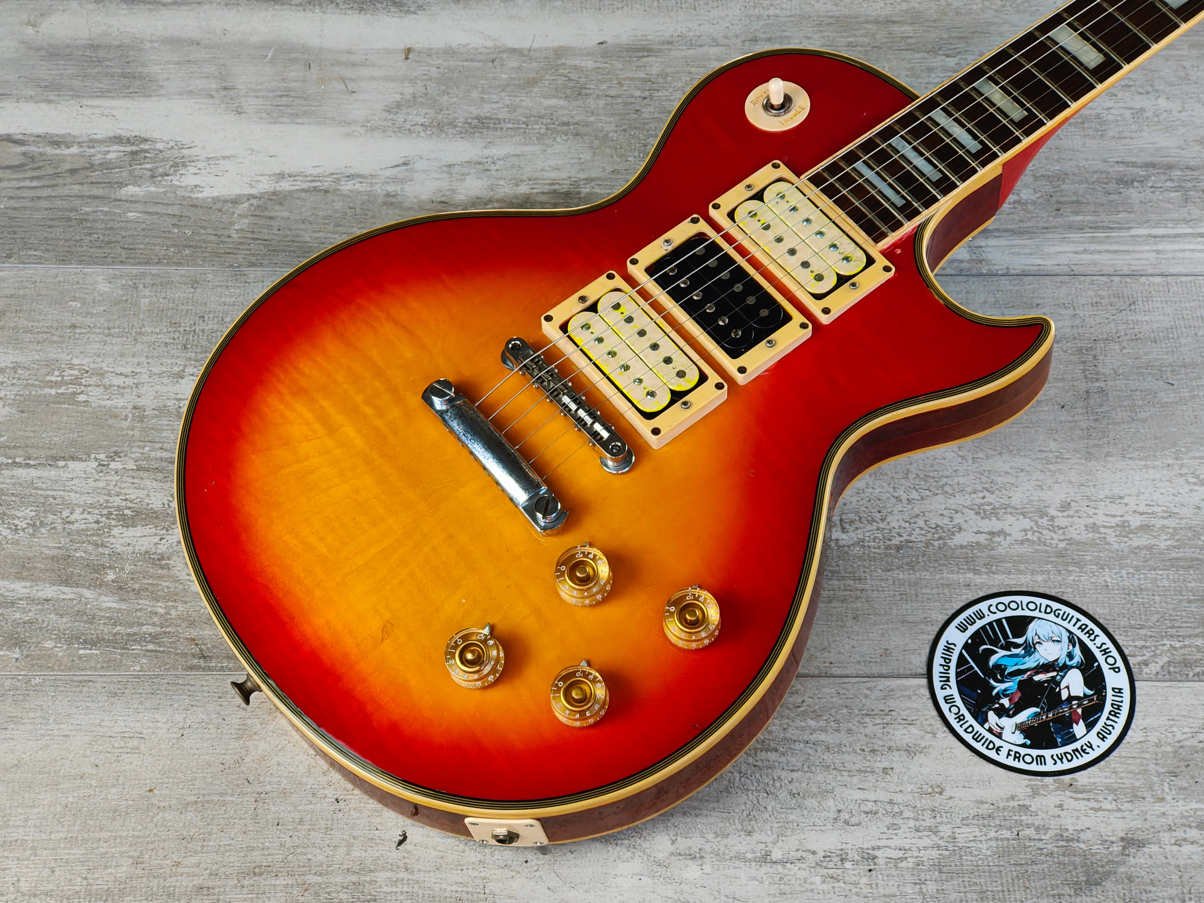 1978 Greco Japan EG-600PR 3PU Les Paul Custom (Cherry Sunburst)