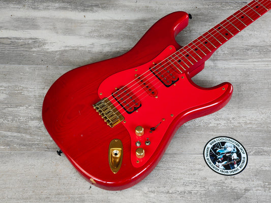 1980's Bill Lawrence (by Morris Japan) BL3M-55G Hardtail HSH Stratocaster (Red)