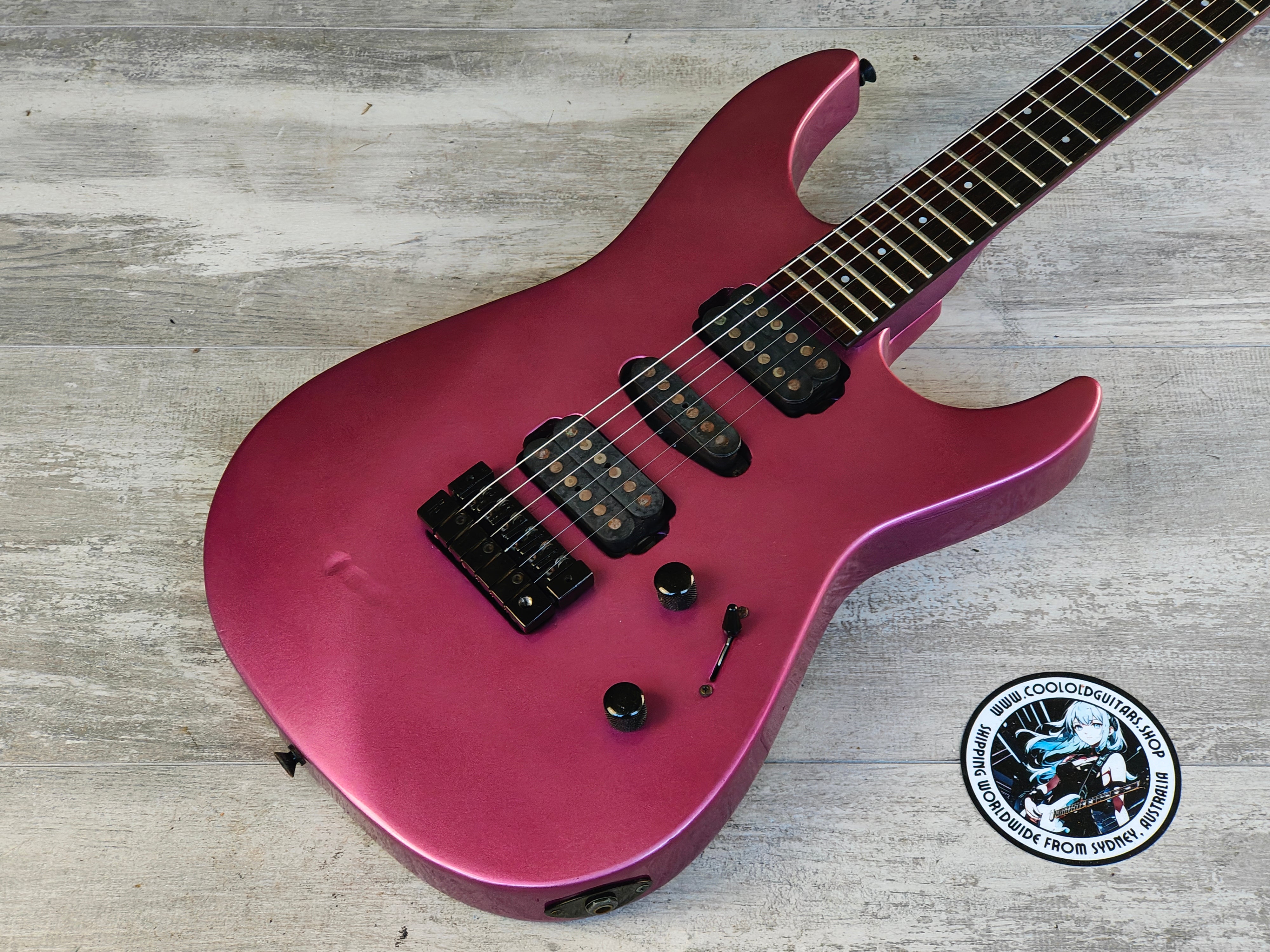 1991 Fernandes Japan FR-75T Revolver HSH Superstrat (Sparkle Pink/Purple)