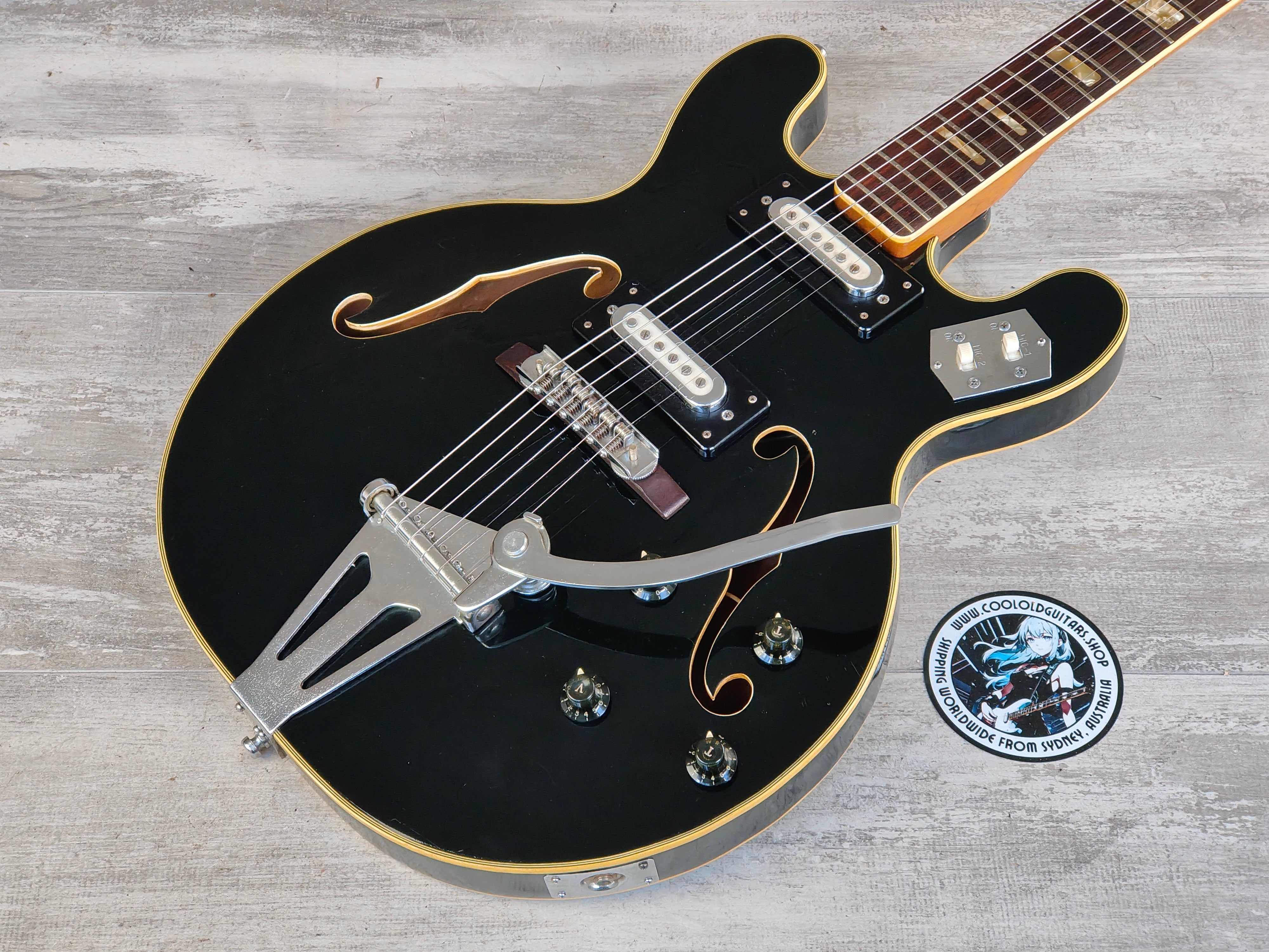 1960's Greco Japan EG-135 Hollowbody Electric Guitar (Black)