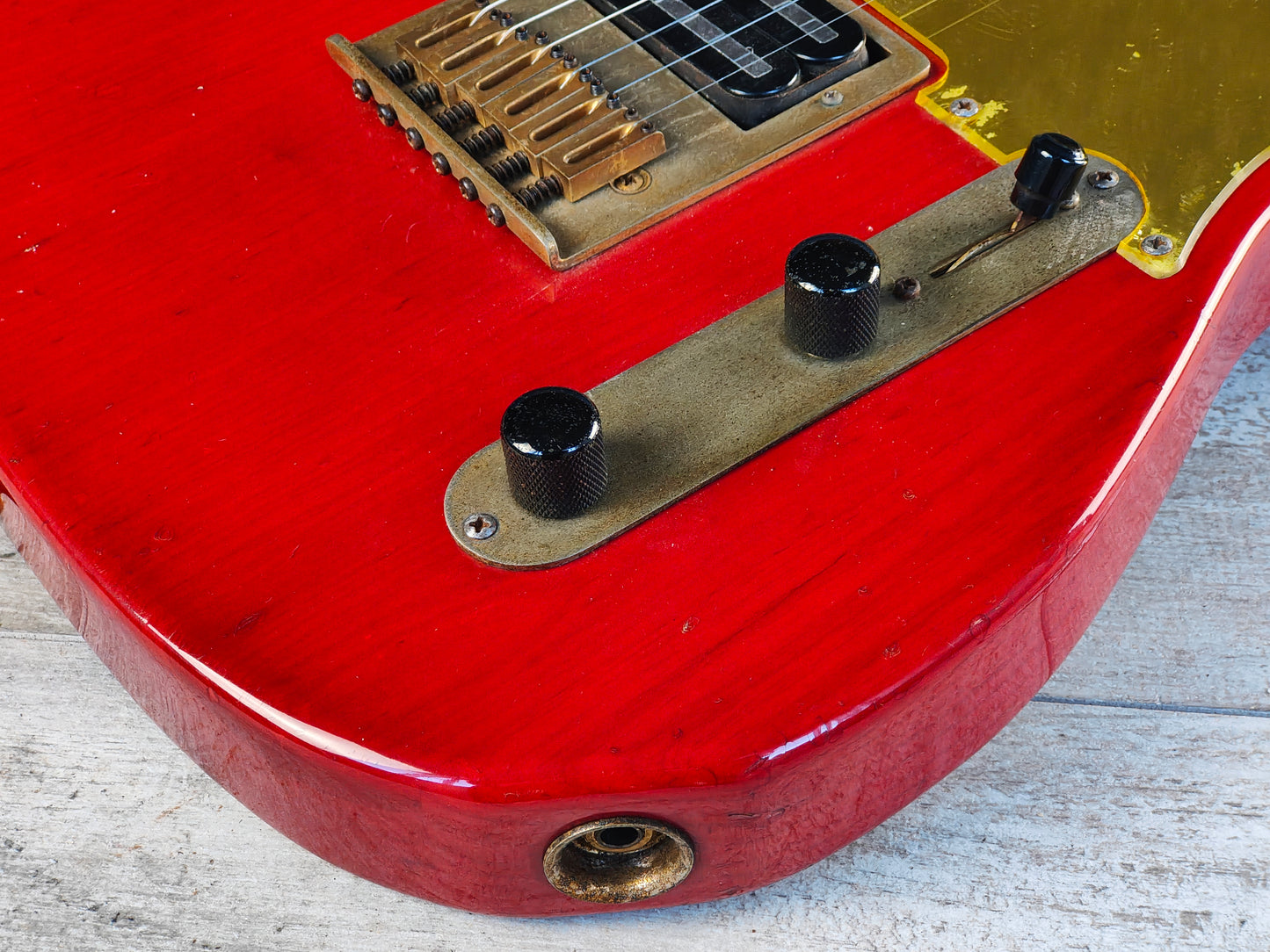 1990 Bill Lawrence Japan BKIM-60G Kaori Model Telecaster (Red/Gold)