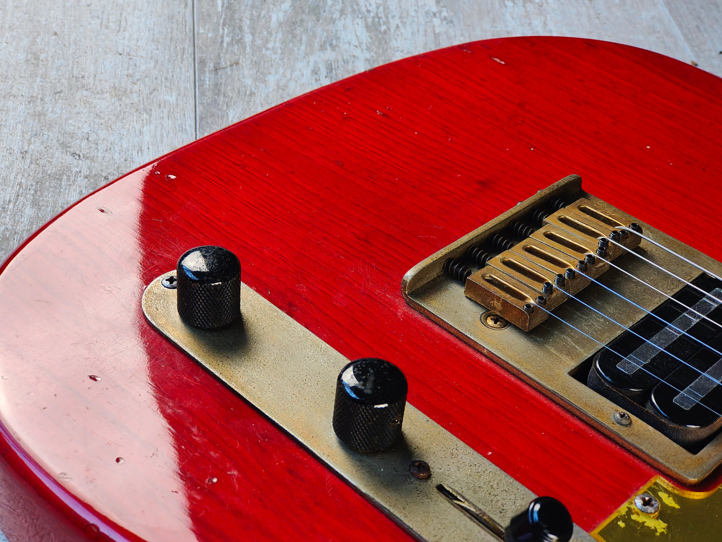 1990 Bill Lawrence Japan BKIM-60G Kaori Model Telecaster (Red/Gold)