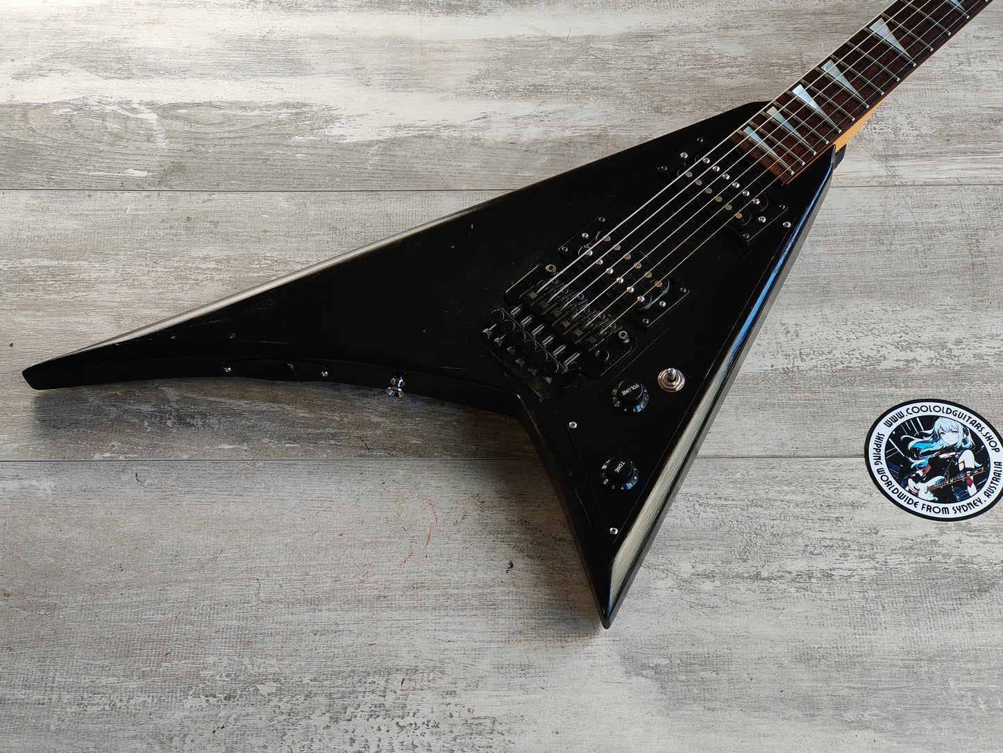 1990's Grover Jackson Charvel Japan Rhoads Flying V (Black)