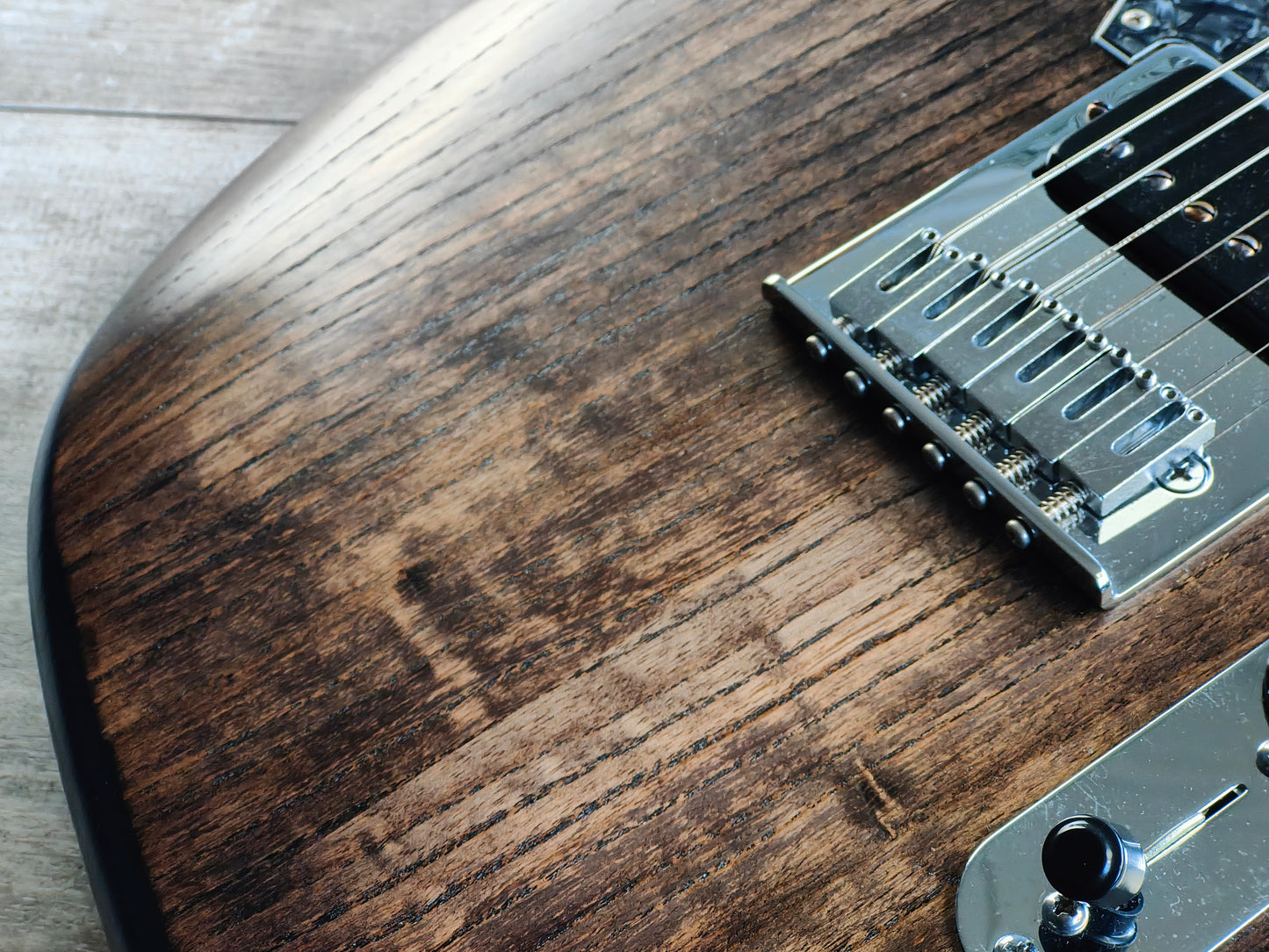 Warmoth Jazzcaster HH Telecaster/Jazzmaster w/Bareknuckle Pickups (Transparent Brown Stain)