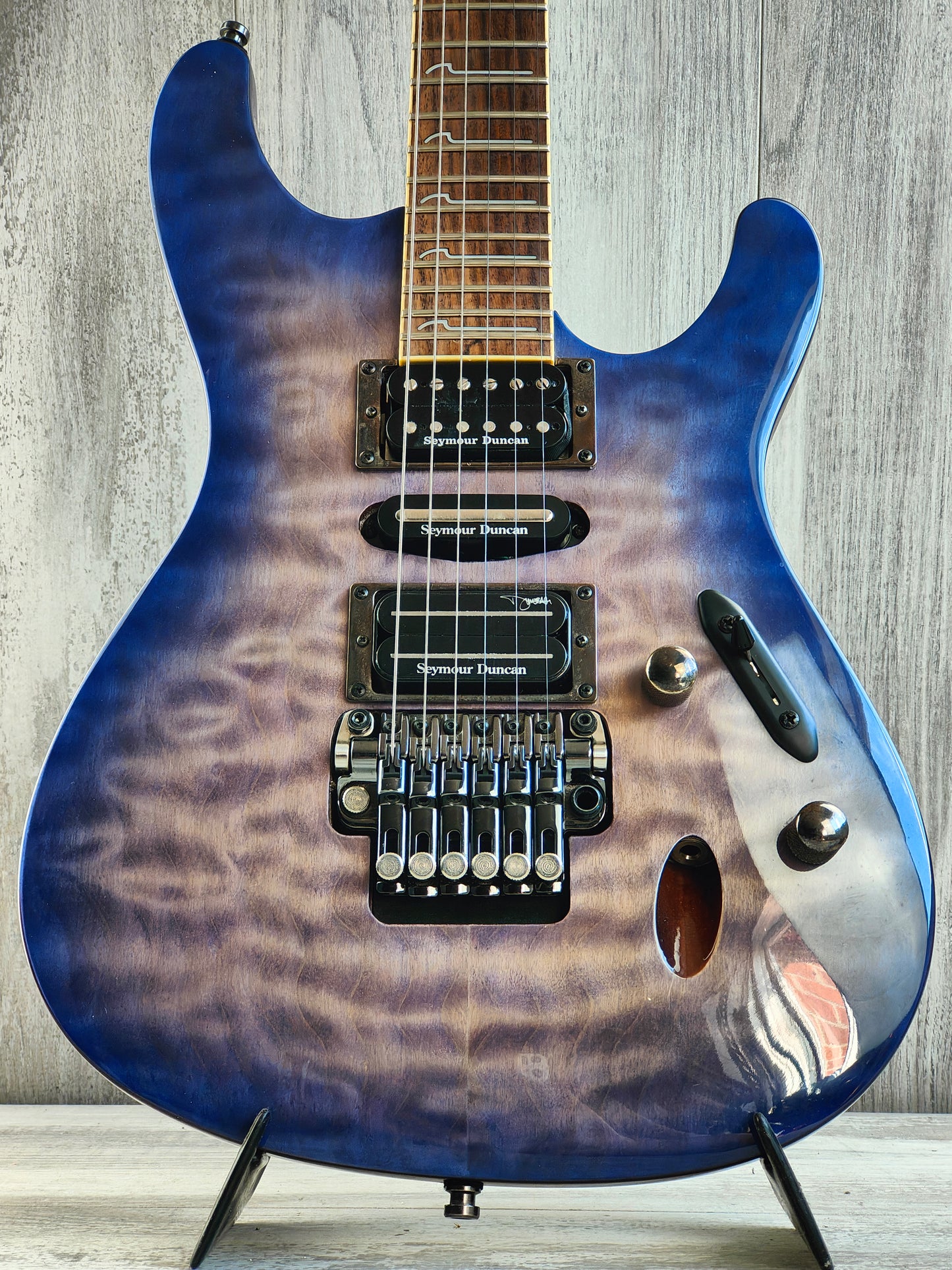 2012 Ibanez S570DXQM S Series HSH Superstrat w/Seymour Duncans (Quilted Purple Burst)