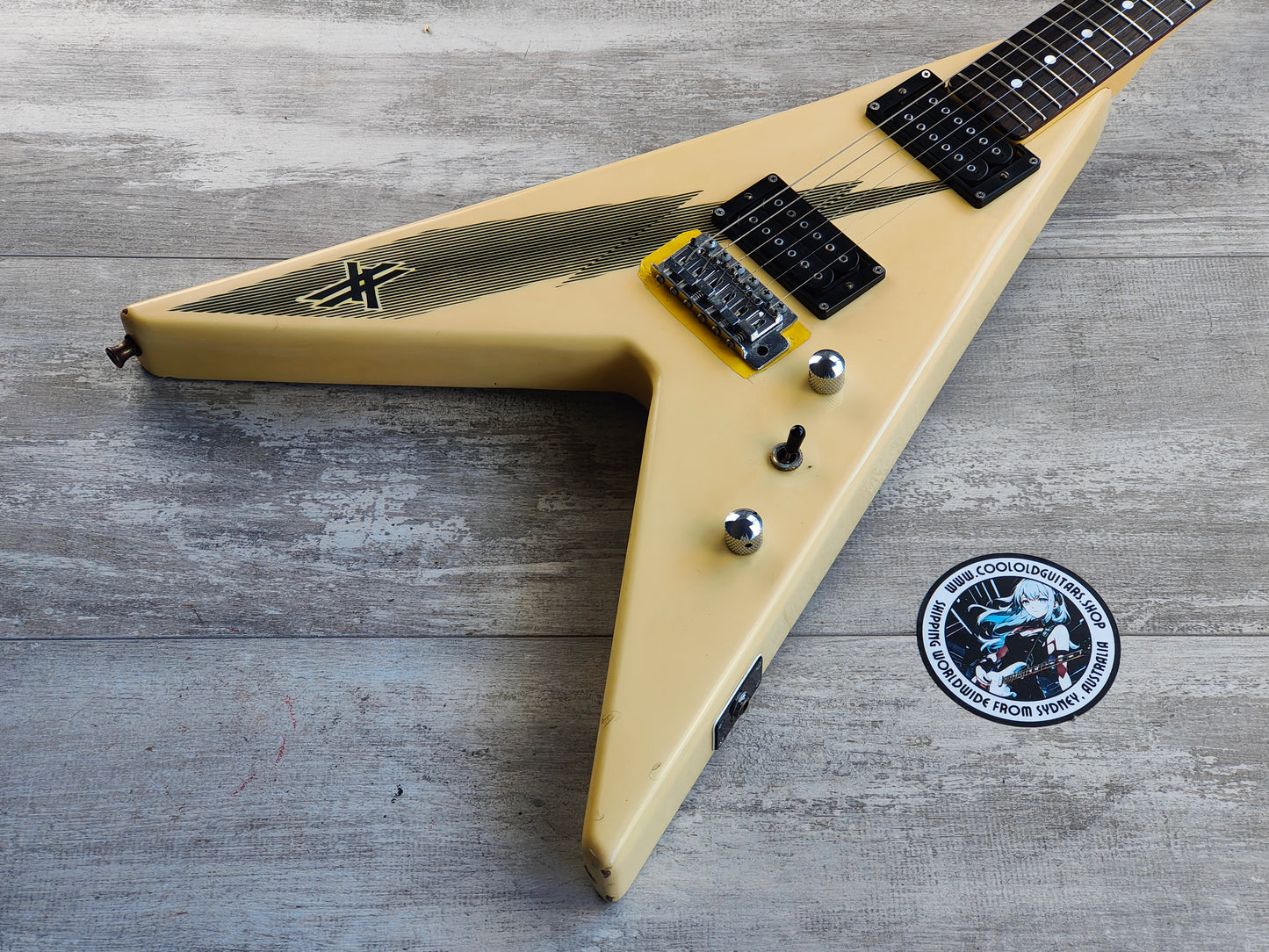 1983 Aria Pro II Japan XX Deluxe Flying V (Aged White)