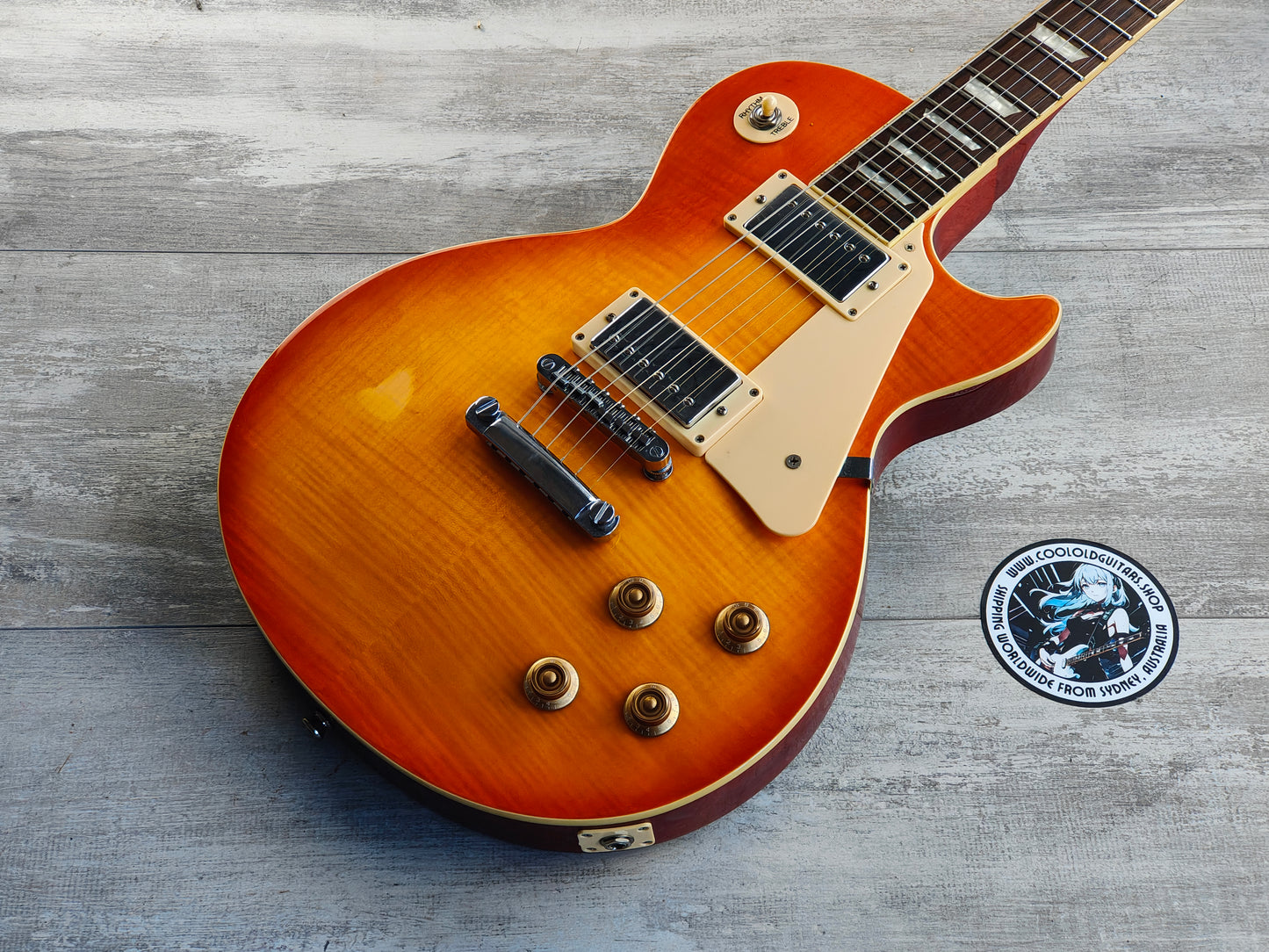 Blitz by Aria Pro II Leopard Les Paul Standard (Honeyburst)