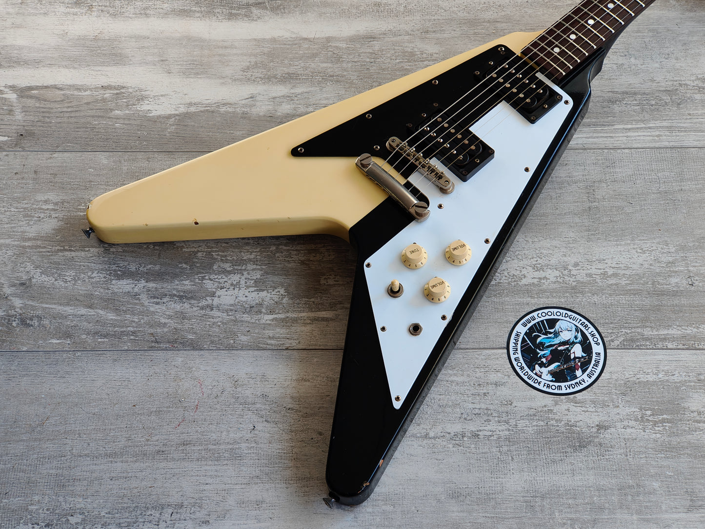 1984 Greco Japan MSV65 Michael Schenker Flying V (Black/White)