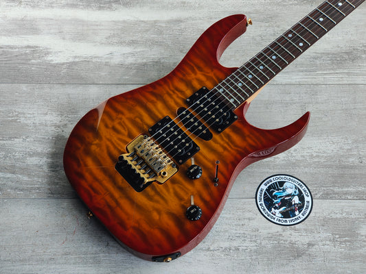 1993 Ibanez Japan RG370 HSH Superstrat (Quilted Amber Sunburst)