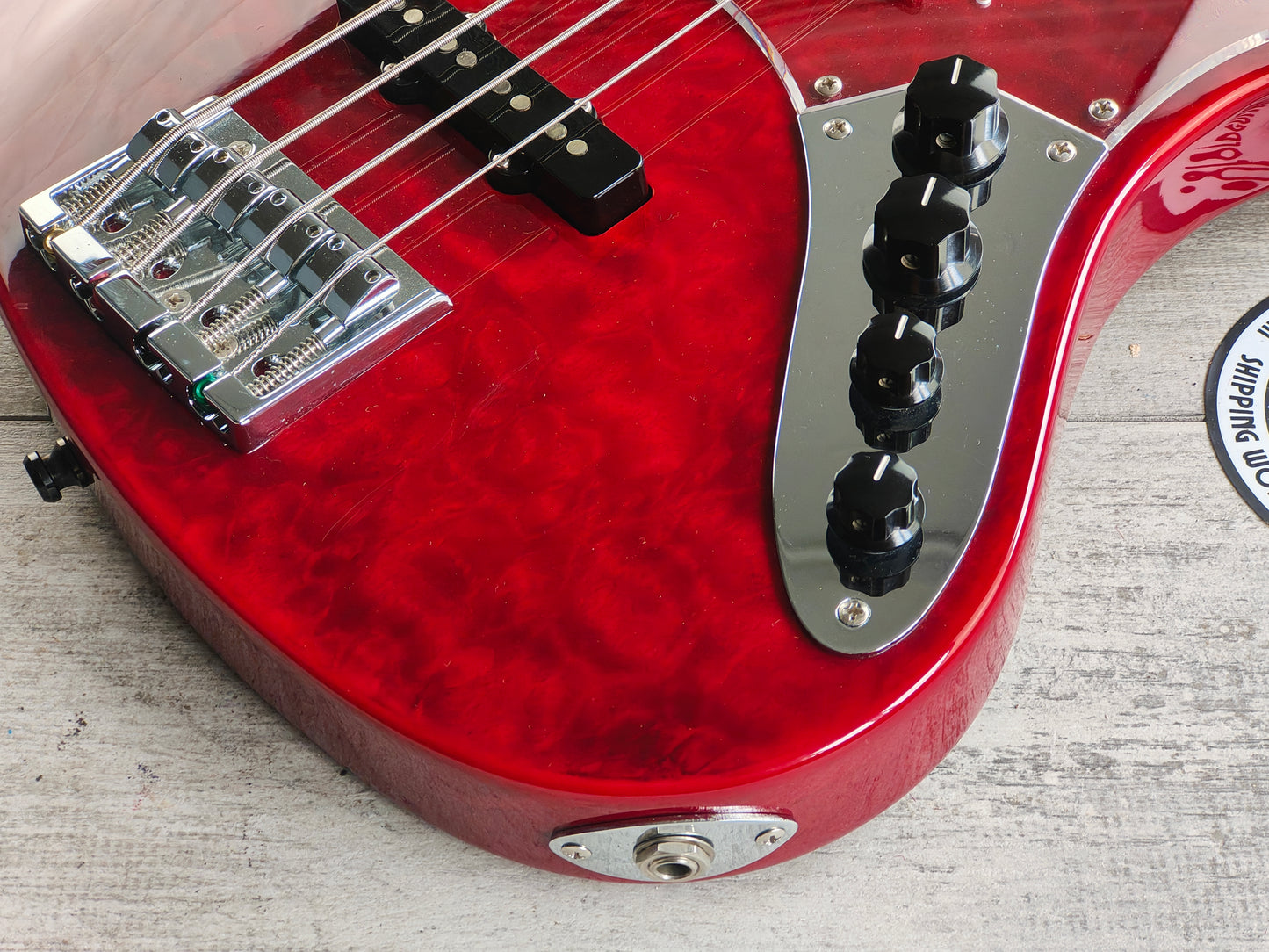 2013 Edwards Japan (by ESP) E-AM-128QM Jazz Bass (Black Cherry)