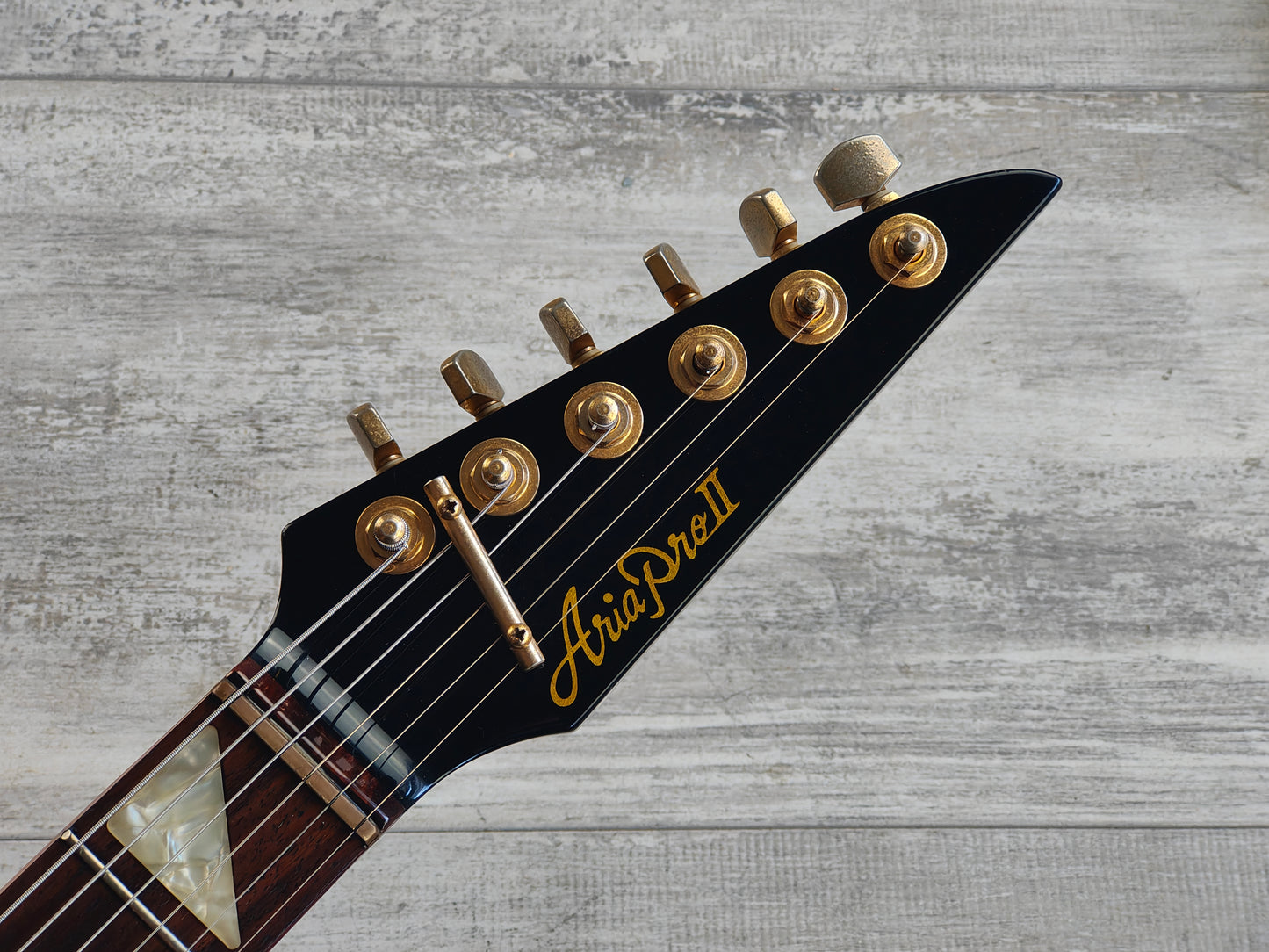 1983 Aria Pro II Japan RR-XX Randy Rhoads Flying V (Black & Gold)