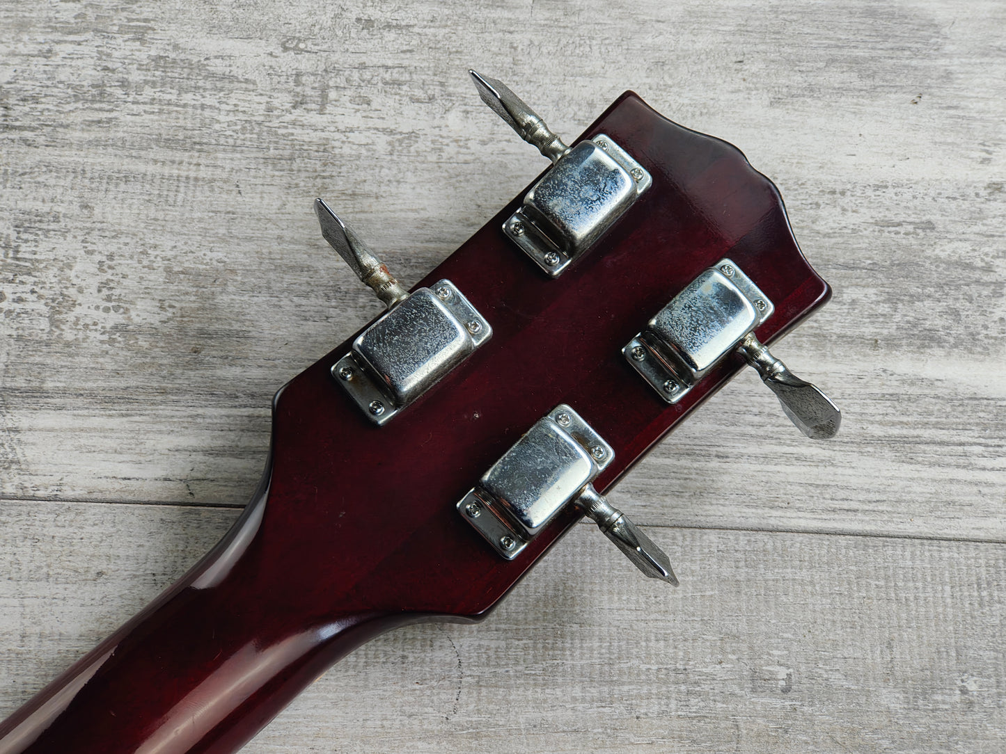 1973 Greco Japan EB-300 SG "EB" Short Scale Defretted Fretless Bass (Cherry Red)