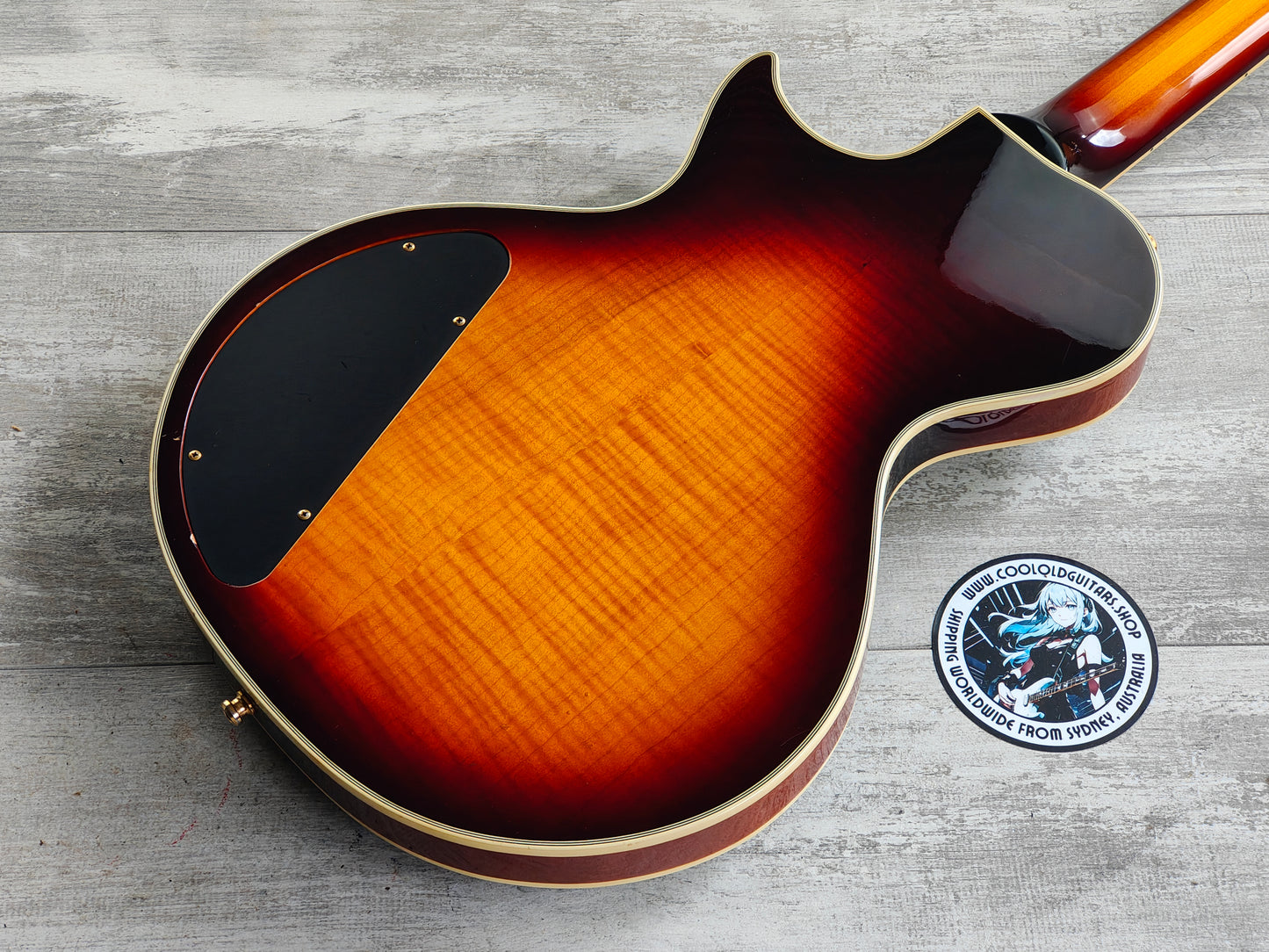 1997 Burny Japan LS-135 Single Cutaway (Flamed Brown Sunburst)