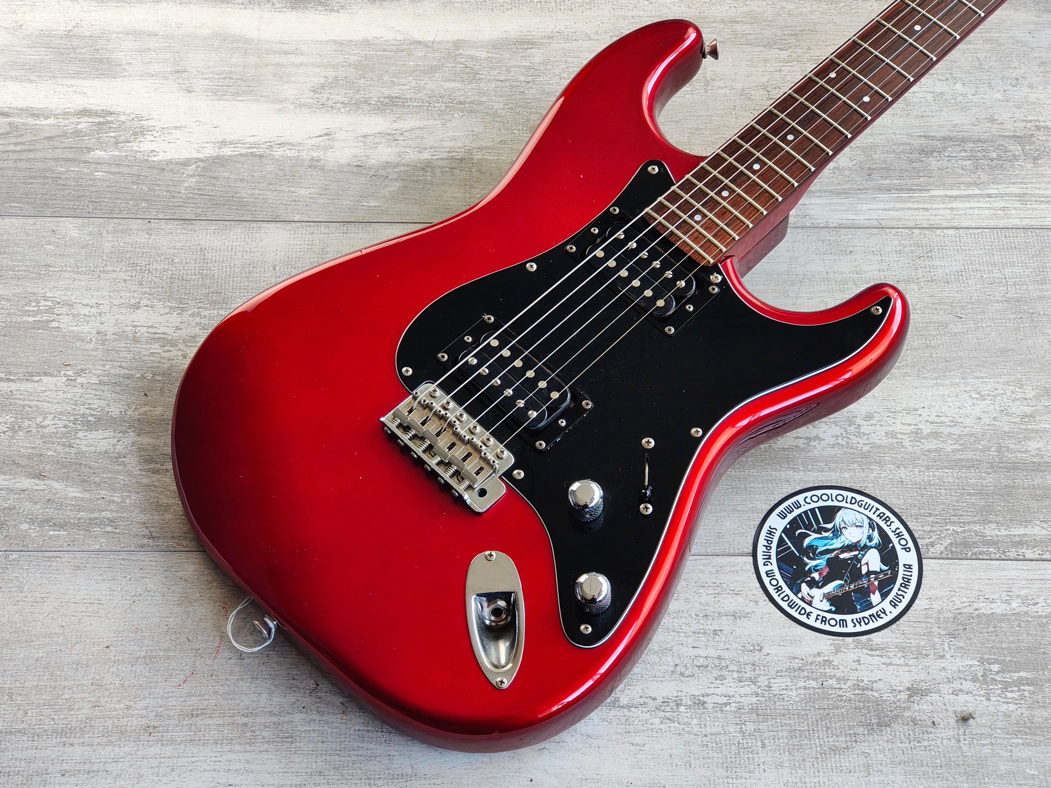 1983 Squier Japan ST-552 SQ Series HH Contemporary Stratocaster (Candy  Apple Red)