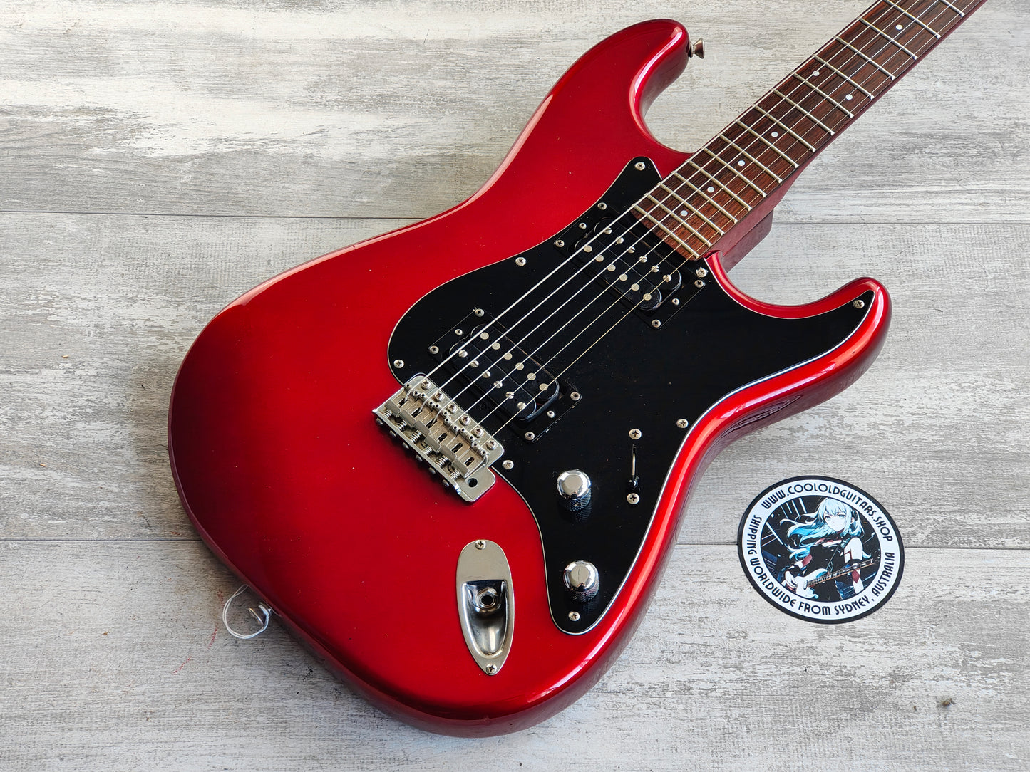 1983 Squier Japan ST-552 SQ Series HH Contemporary Stratocaster (Candy Apple Red)