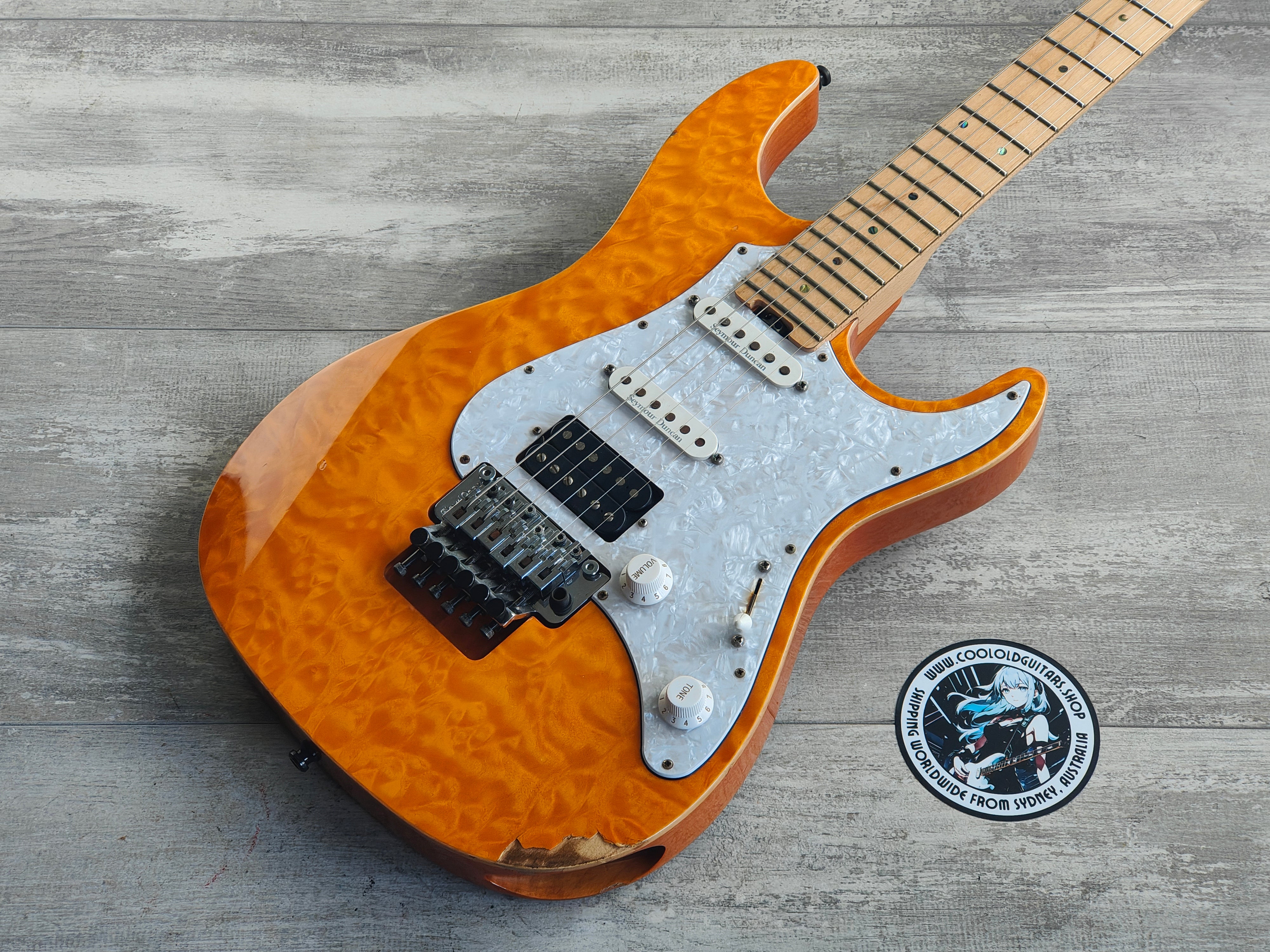 2009 Edwards Japan (by ESP) E-SN-145FR Snapper Superstrat (Amber) – Cool  Old Guitars