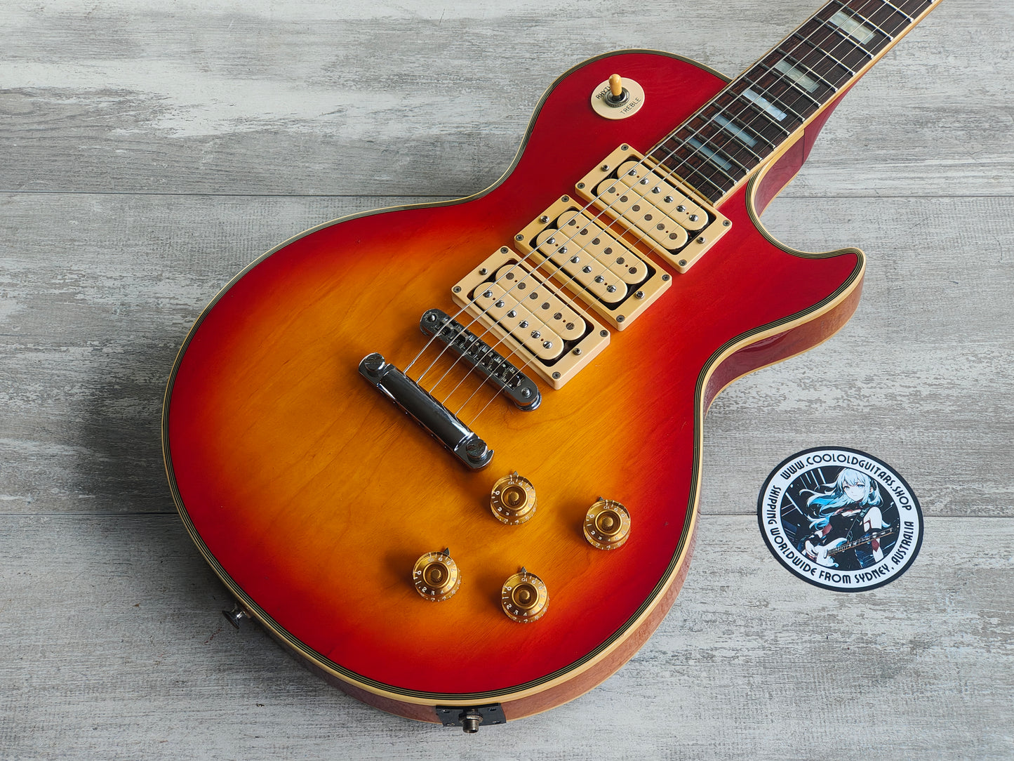 1978 Greco Japan EG-600PR 3PU Les Paul Custom (Cherry Sunburst)