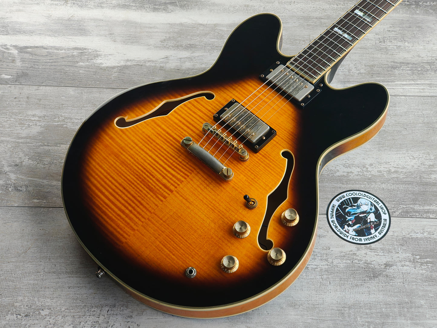 2003 Epiphone Korea Sheraton II Deluxe Semi Hollowbody (Flamed Vintage Sunburst)