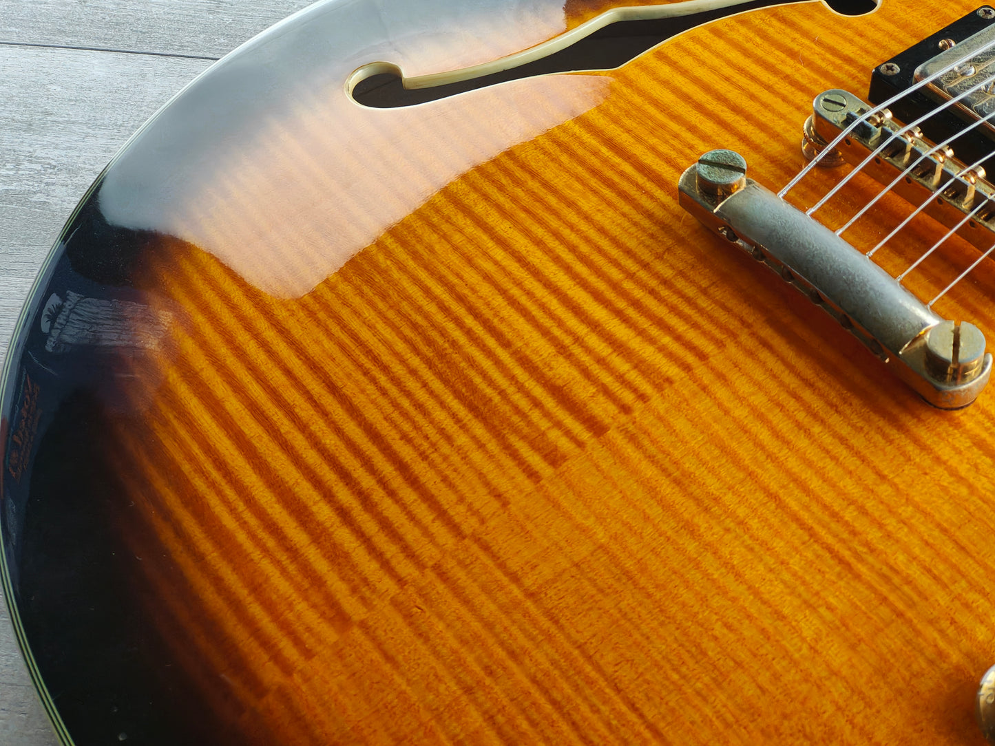 2003 Epiphone Korea Sheraton II Deluxe Semi Hollowbody (Flamed Vintage Sunburst)