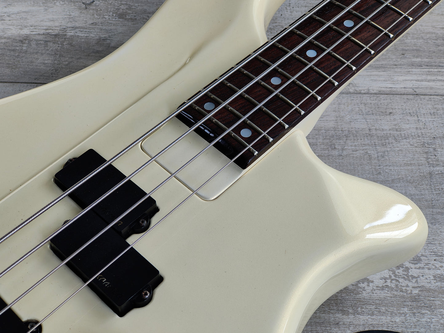 1989 Kramer Japan 4-String Ripley-Style Bass (White)