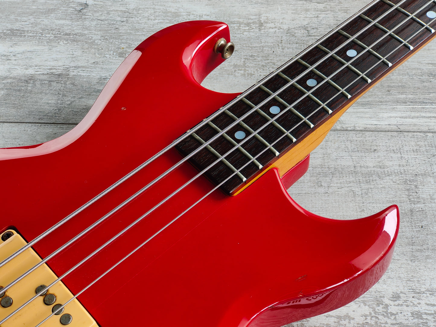 1982 Aria Pro II Japan CSB-380 Cardinal Medium Scale Bass (Cardinal Red)