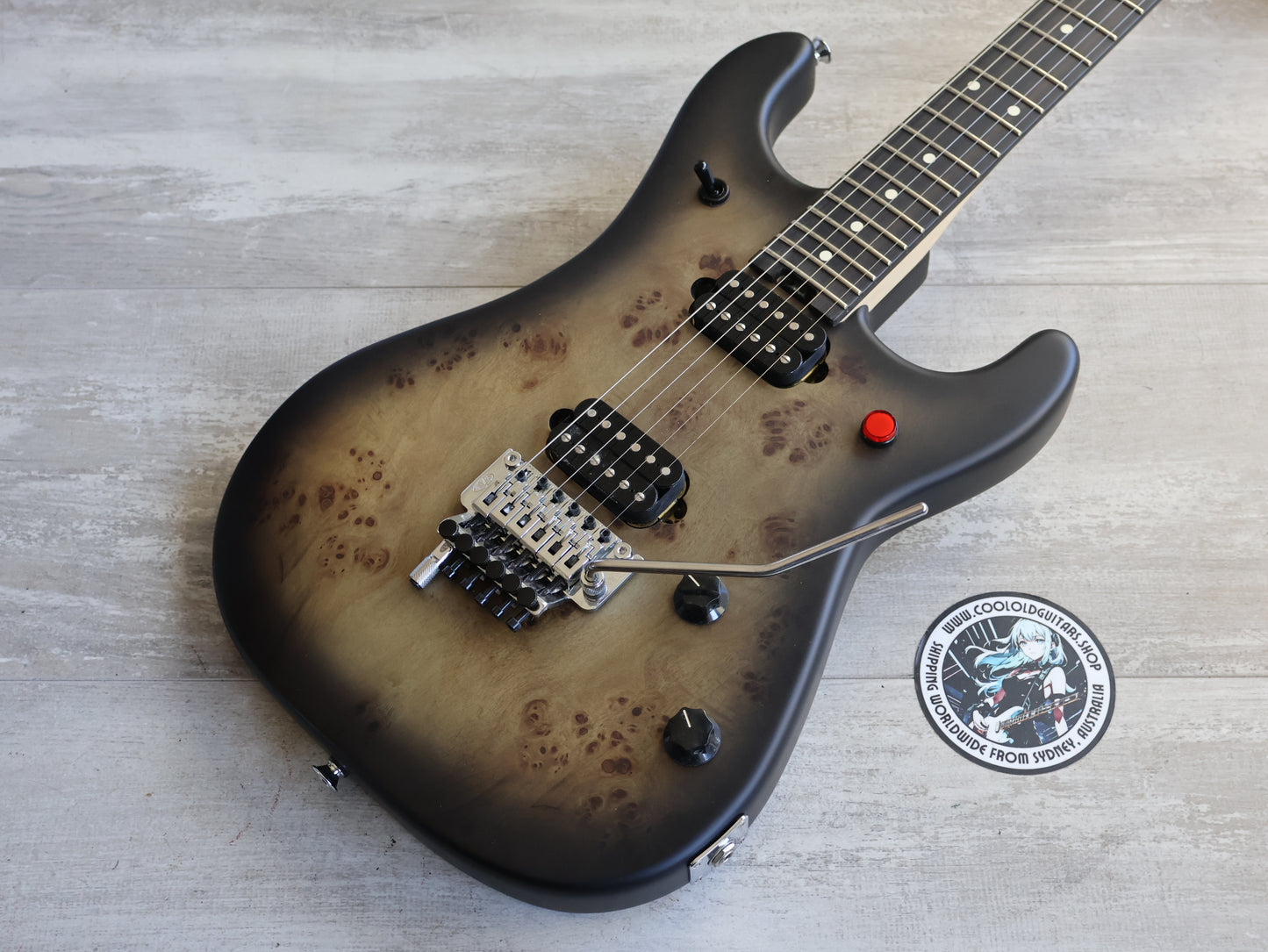 EVH 5150 Series Deluxe Poplar Burl Superstrat - Ebony Fingerboard (Black Burst)