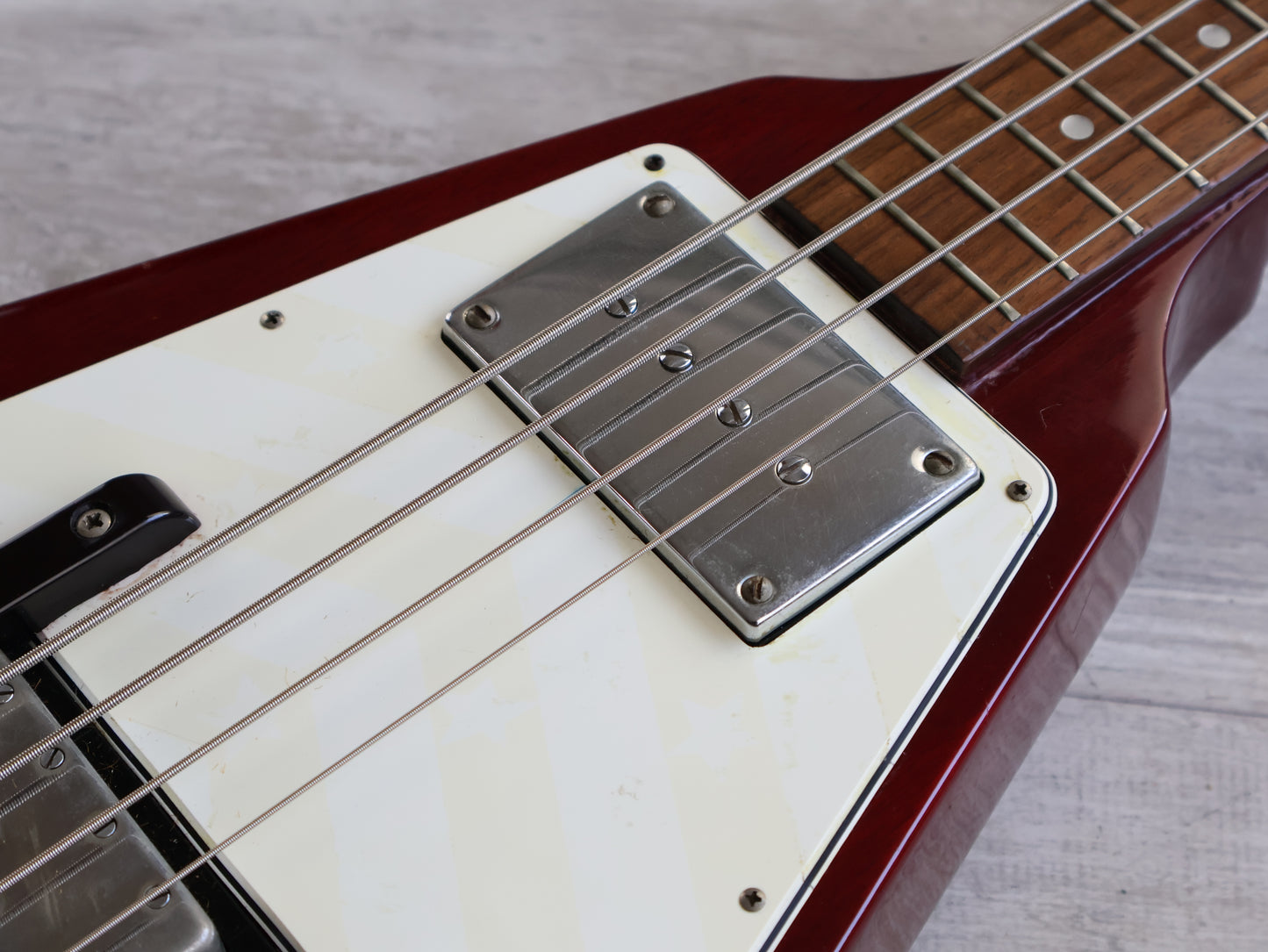 1973 Greco Japan FVB-900 Flying V Bass (Cherry Red)