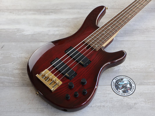 1999 Yamaha Japan TRB-5II 5-String Active Bass (Magenta Burst)