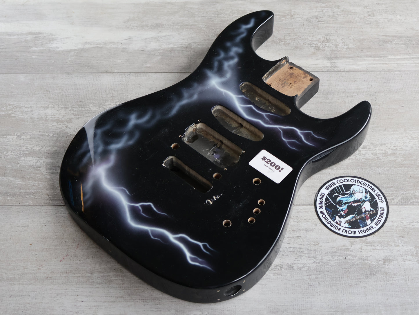 Unknown HSS Superstrat Body (Airbrushed Lighting Bolts)