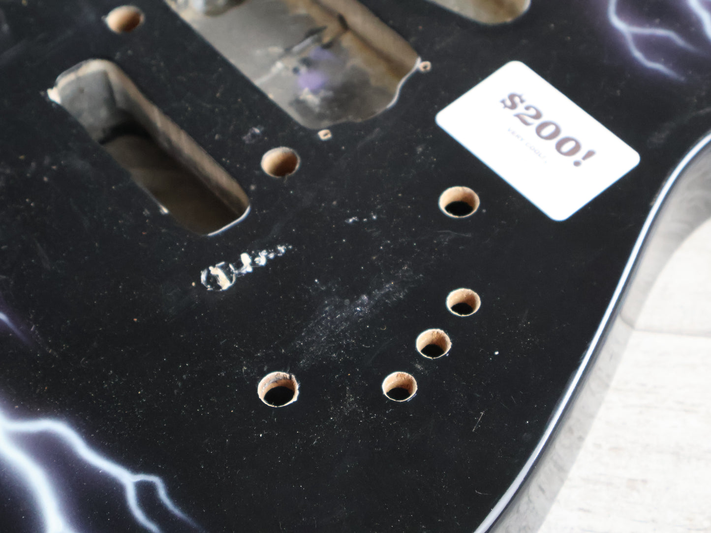 Unknown HSS Superstrat Body (Airbrushed Lighting Bolts)