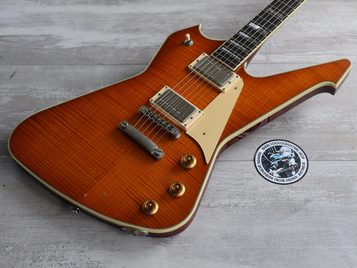 1999 Washburn USA PS-2000 Paul Stanley Signature Model (Flame Caramel Burst)