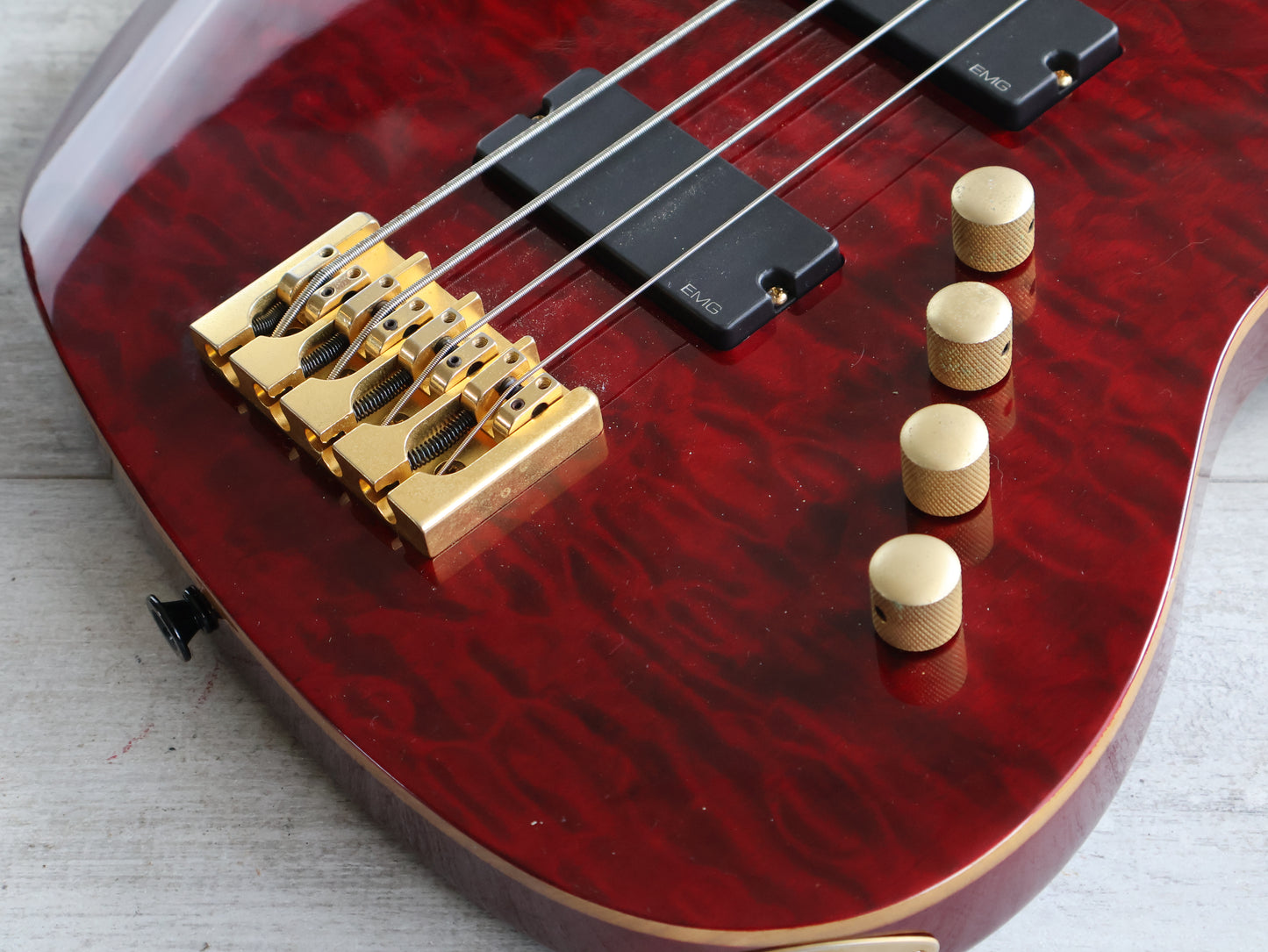 2004 LTD (by ESP) J-1004 Jazz Bass w/EMG's (Satin Red Quilt)