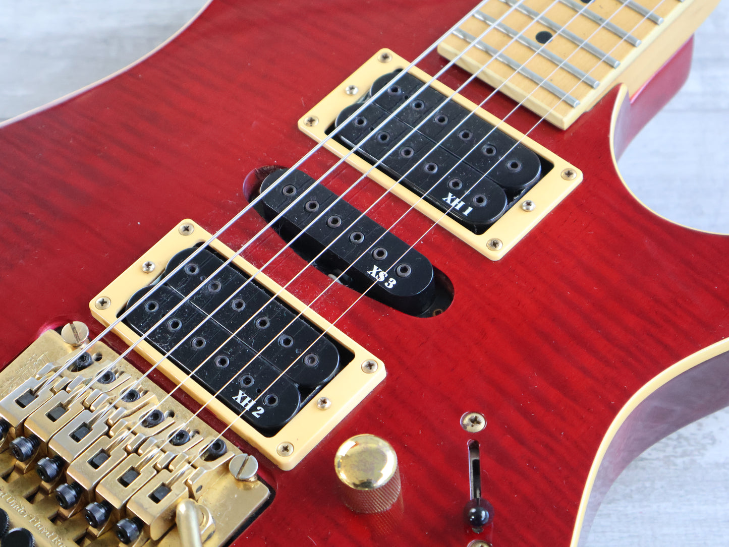 1992 Ibanez EX3700 EX Series HSH Superstrat (Transparent Red)