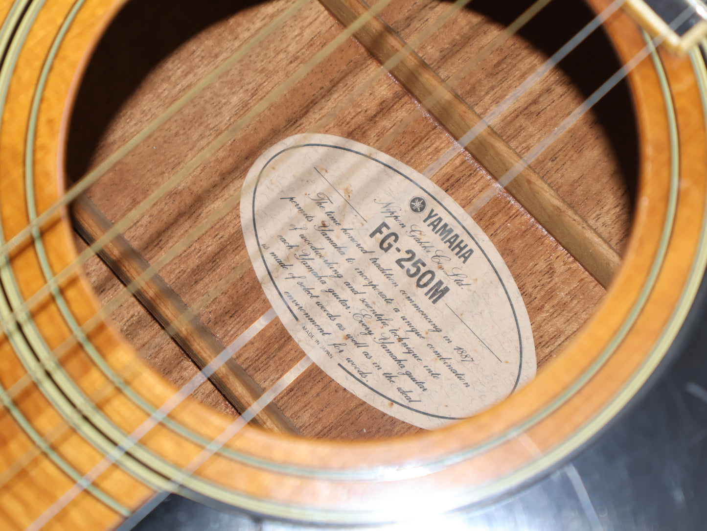 1983 Yamaha FG-250M Japanese Vintage Dreadnought Acoustic (Natural)