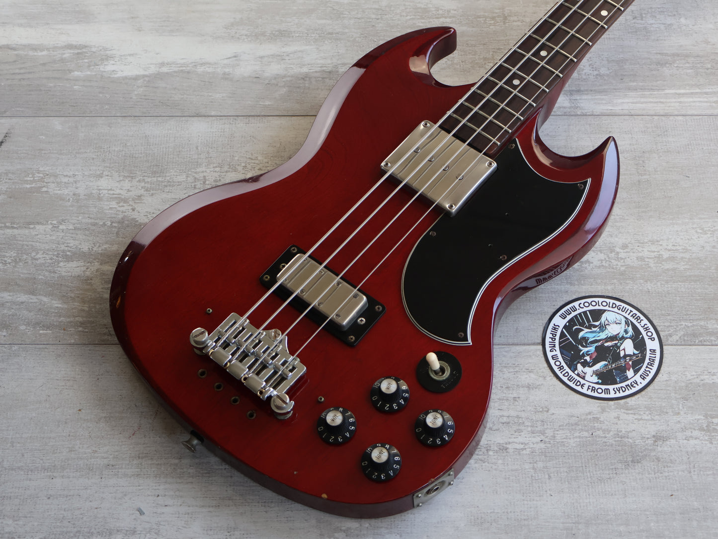 1977 Greco Japan EB-500 SG "EB" Long Scale Bass (Cherry Red)