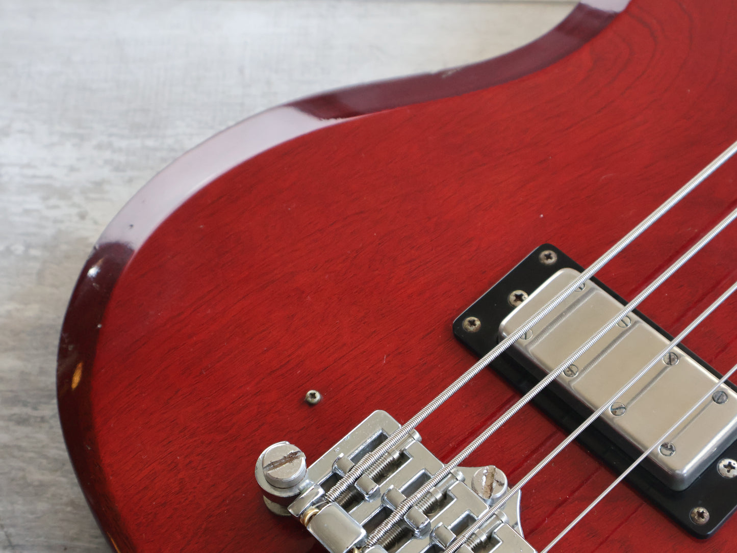 1977 Greco Japan EB-500 SG "EB" Long Scale Bass (Cherry Red)