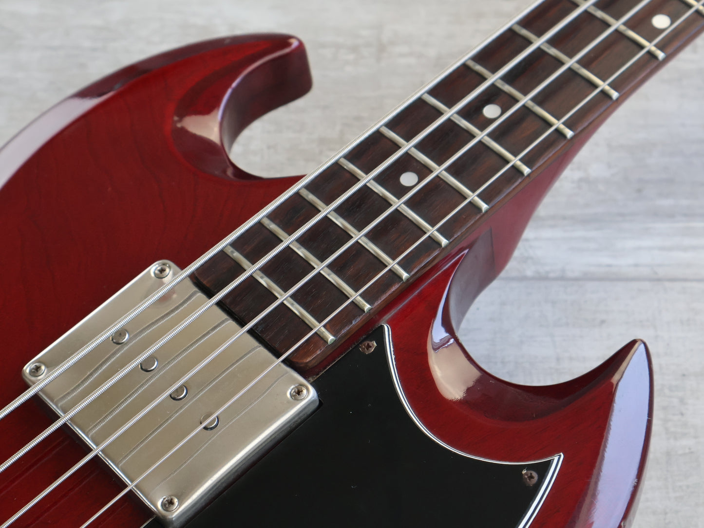 1977 Greco Japan EB-500 SG "EB" Long Scale Bass (Cherry Red)