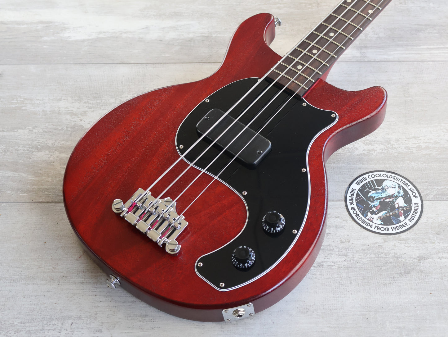 2020 Gibson USA Les Paul Junior Tribute Short Scale DC Bass (Worn Cherry)