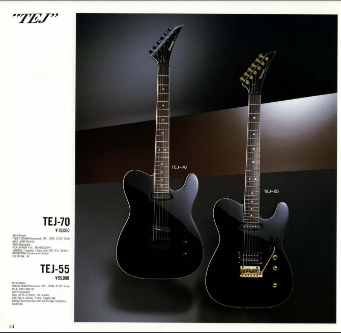 1992 Fernandes Japan TEJ-55 HS Contemporary Telecaster (Black/Gold)