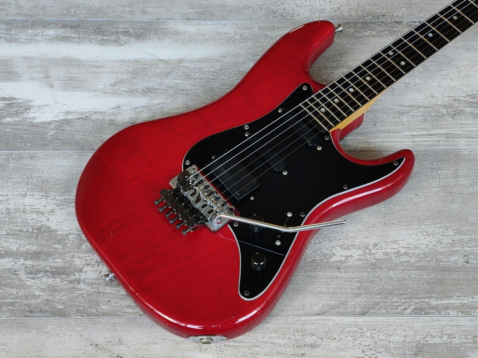 1990 Valley Arts Guitar M Series Deluxe Stratocaster w/EMG's (Transparent  Red)