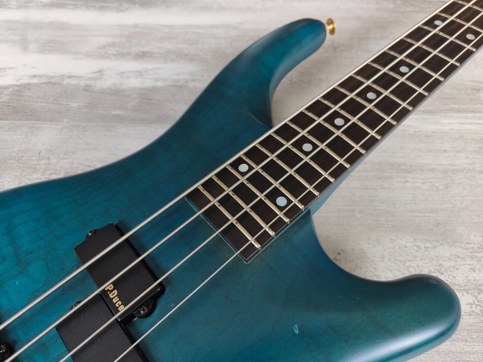 1989 Greco Japan PXB-100 Phoenix (Warwick Style) PJ Bass (Transparent Blue)