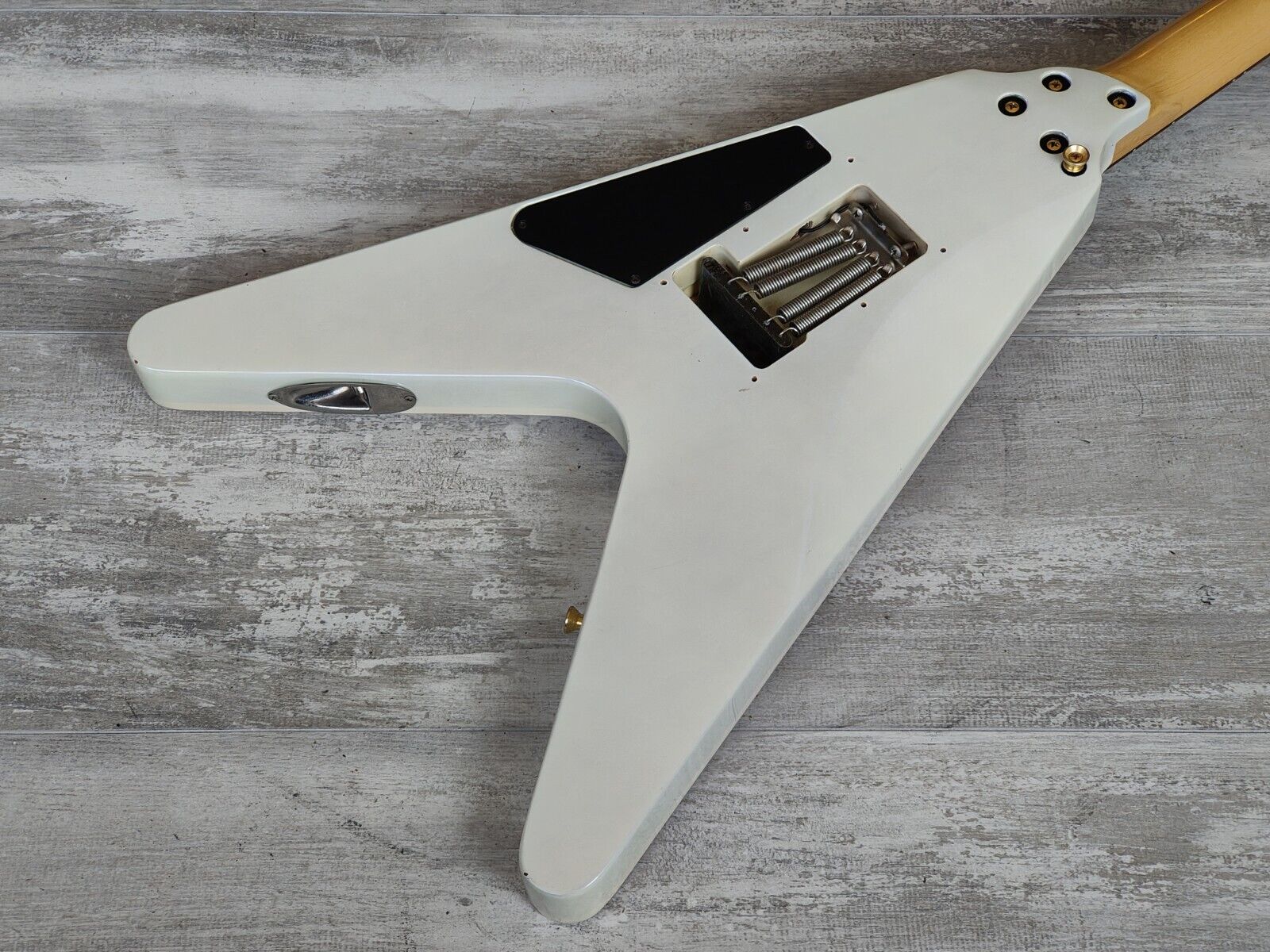 1995 Fernandes Japan FV-80K Shin Artist Model Flying V (See-Through White)