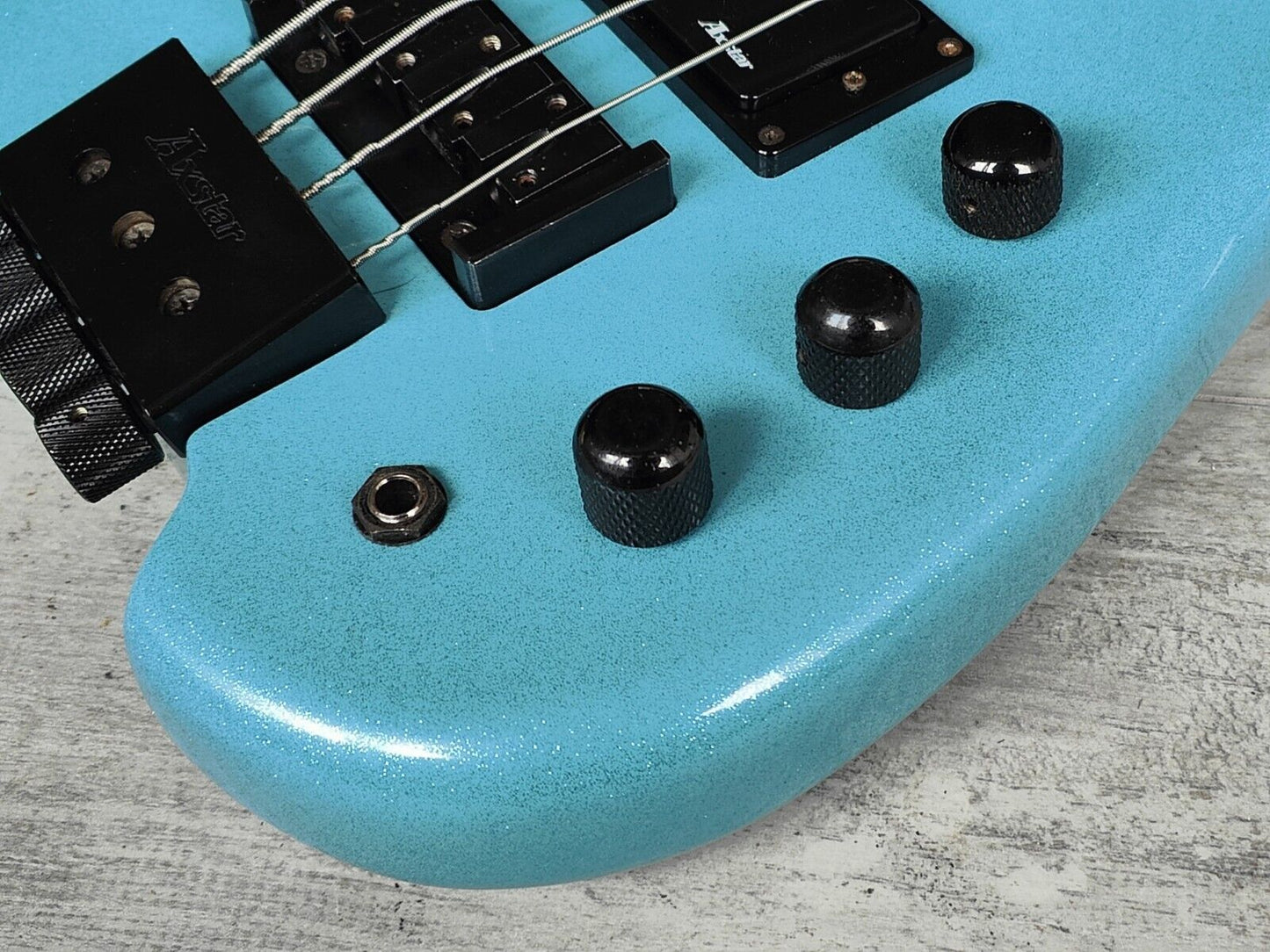 1986 Ibanez Japan Axstar AXB50 Headless Bass Guitar (Metallic Blue Sparkle)