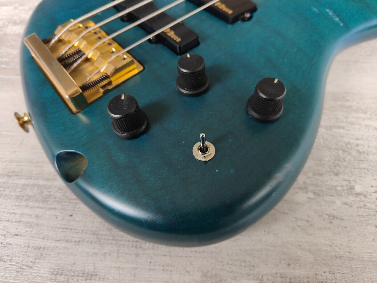 1989 Greco Japan PXB-100 Phoenix (Warwick Style) PJ Bass (Transparent Blue)