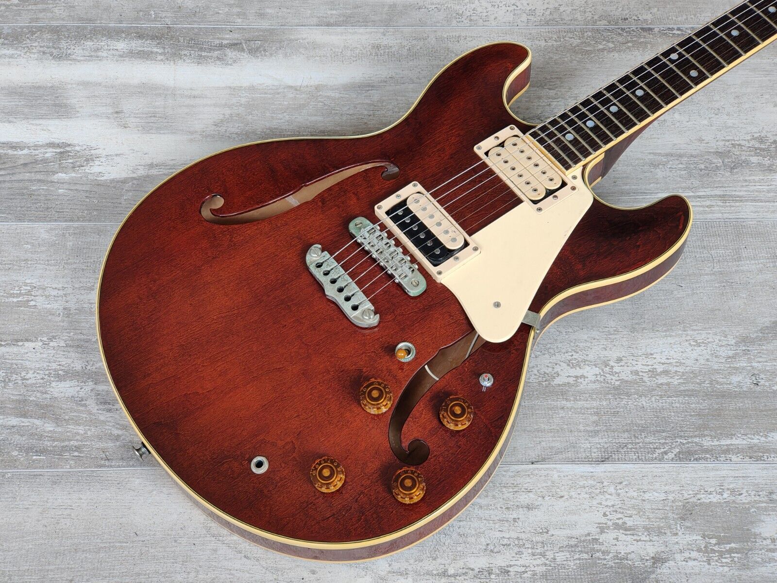 1982 Aria Pro II Japan TA-70 Titan Series Semi Hollowbody (Twilight Red)